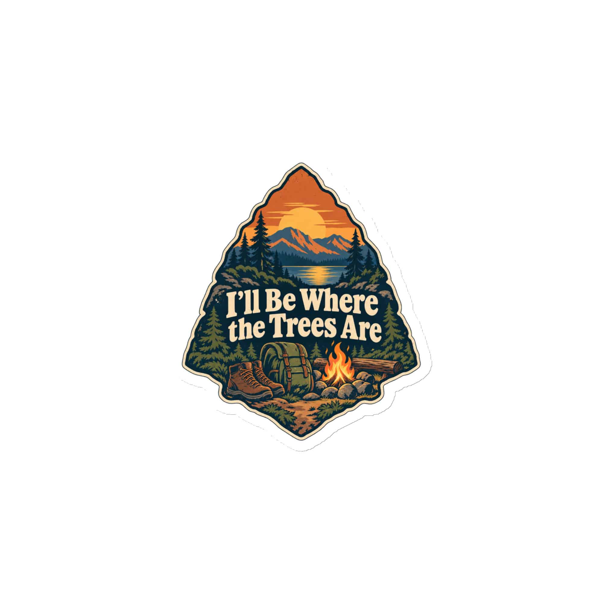 Nature and Adventure Die-Cut Magnet: I'll Be Where the Trees Are, Scenic Shield Badge