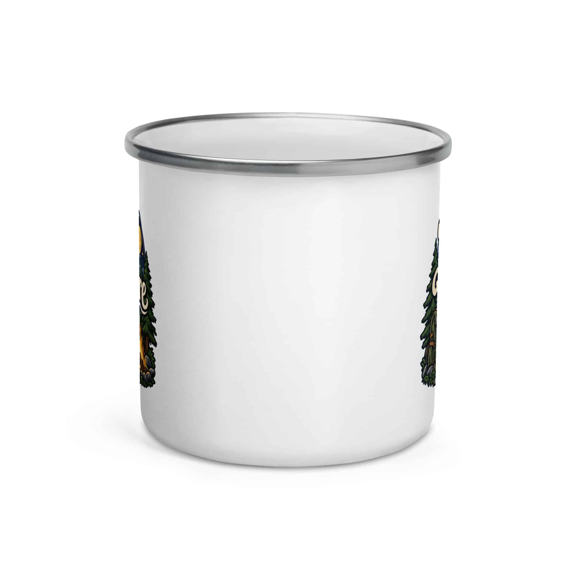 Nature and Adventure Enamel Camp Mug: I'll Be Where the Trees Are, Woodland Scenic Lettering