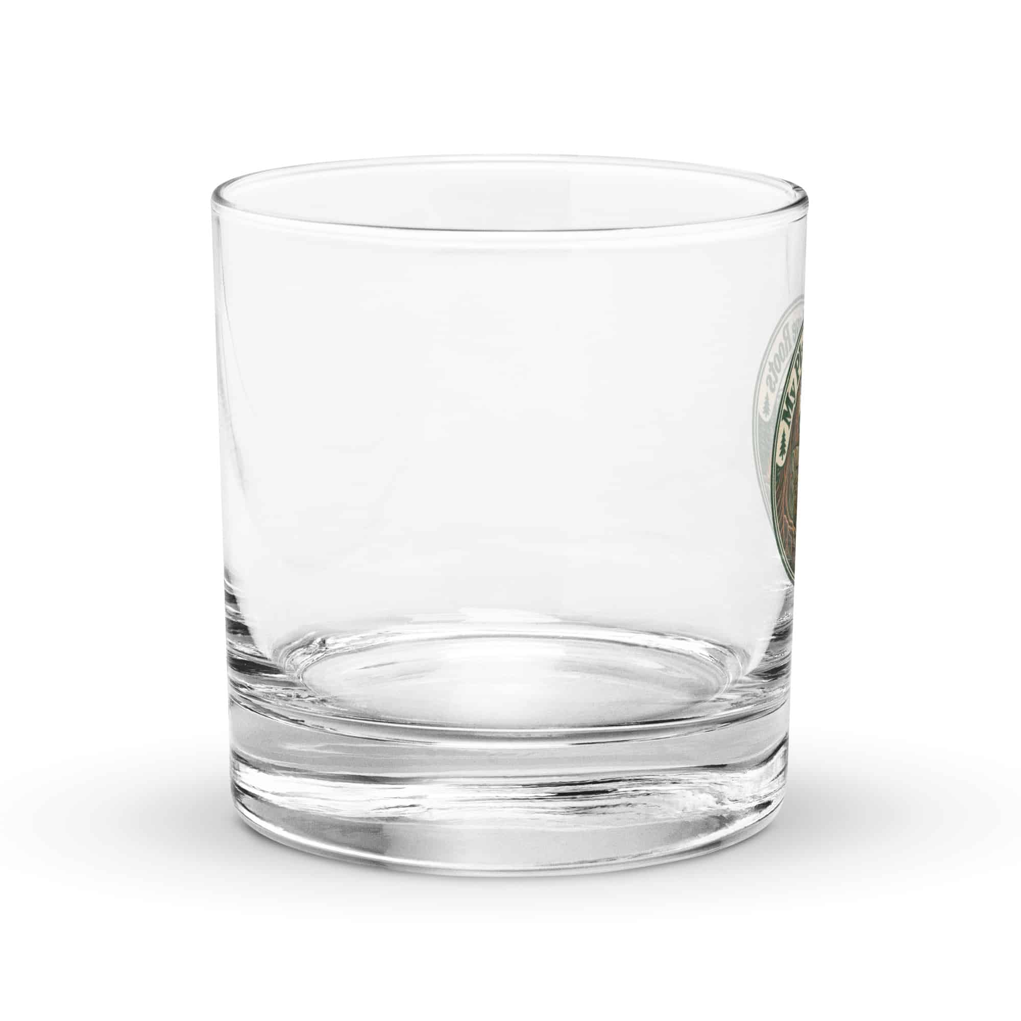 Nature and Adventure Rocks Glass: My Plans Have Roots, Vintage Round Badge