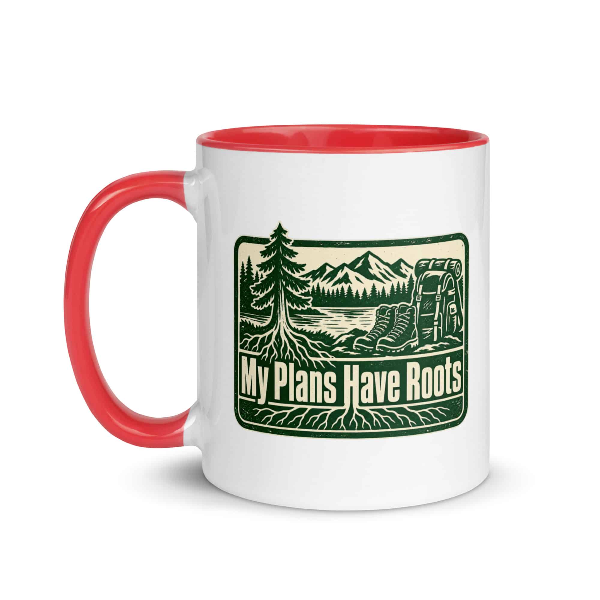 Nature and Adventure Color Inside Coffee Mug: My Plans Have Roots, Forest Ink Stamp