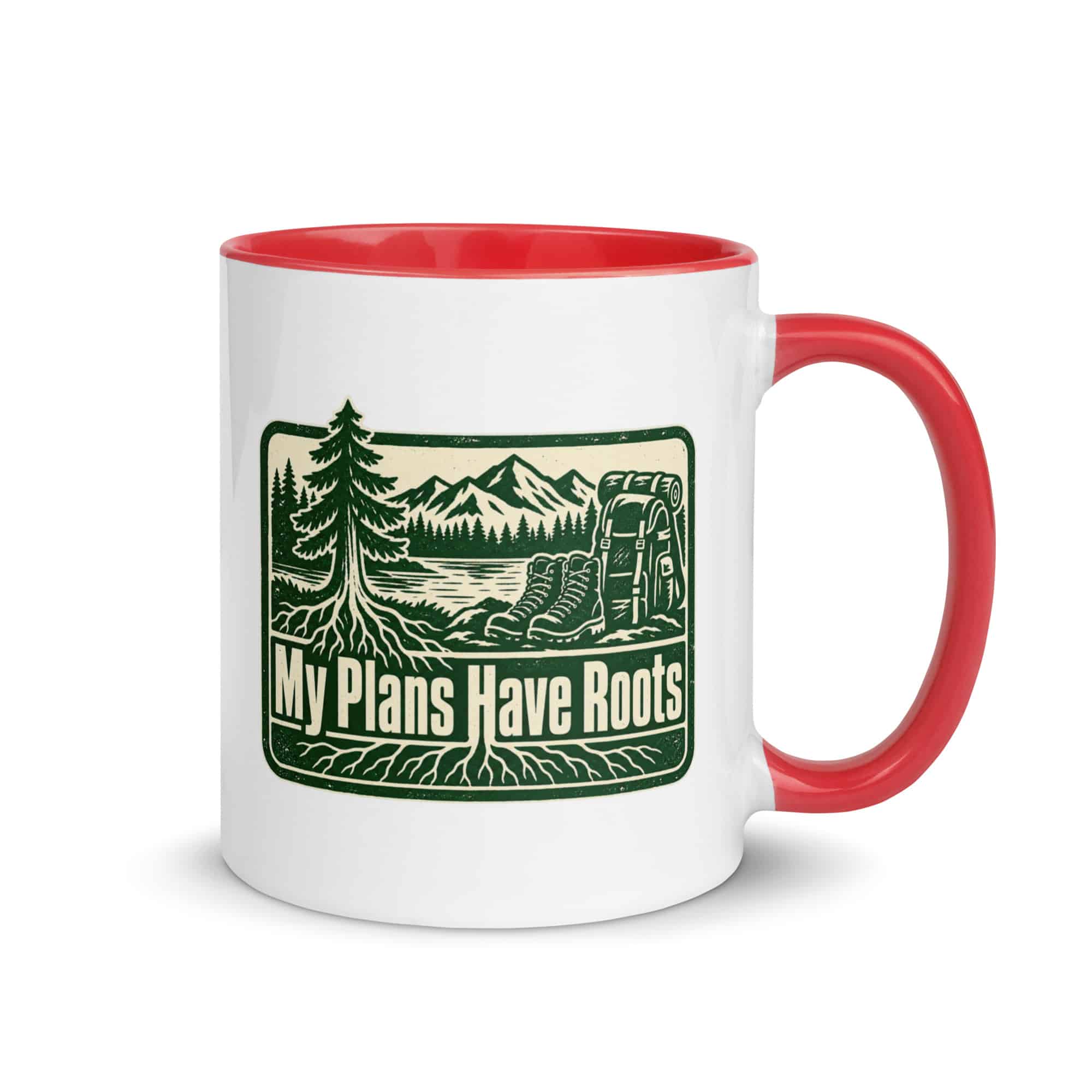 Nature and Adventure Color Inside Coffee Mug: My Plans Have Roots, Forest Ink Stamp
