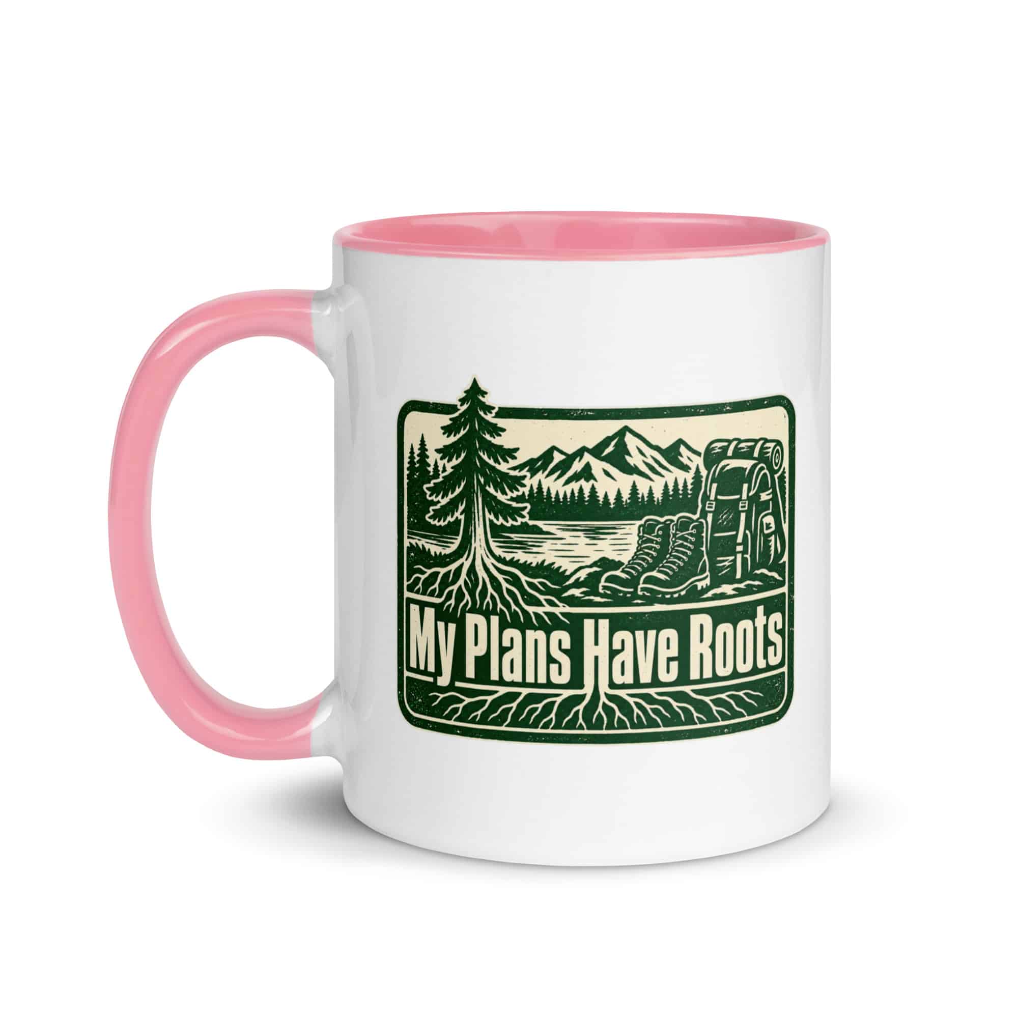 Nature and Adventure Color Inside Coffee Mug: My Plans Have Roots, Forest Ink Stamp