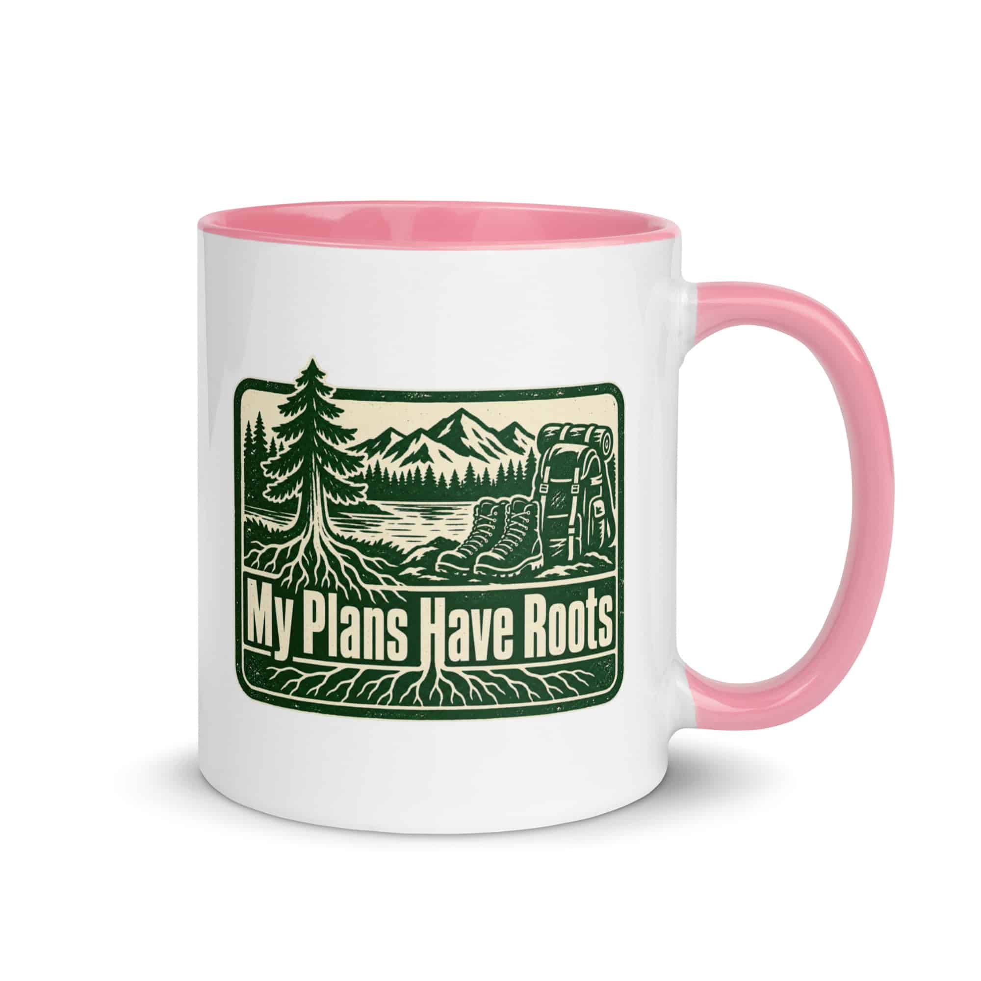 Nature and Adventure Color Inside Coffee Mug: My Plans Have Roots, Forest Ink Stamp