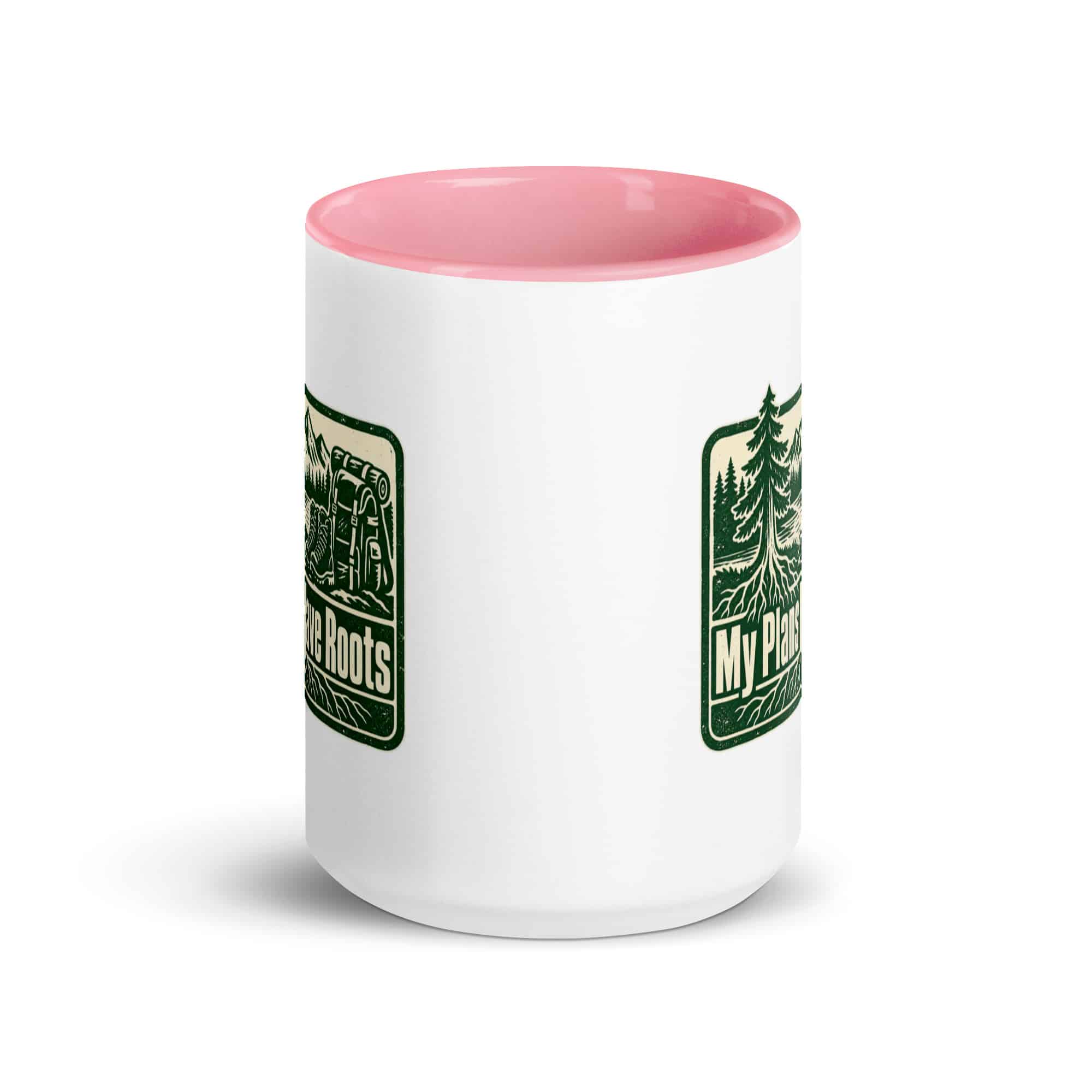 Nature and Adventure Color Inside Coffee Mug: My Plans Have Roots, Forest Ink Stamp