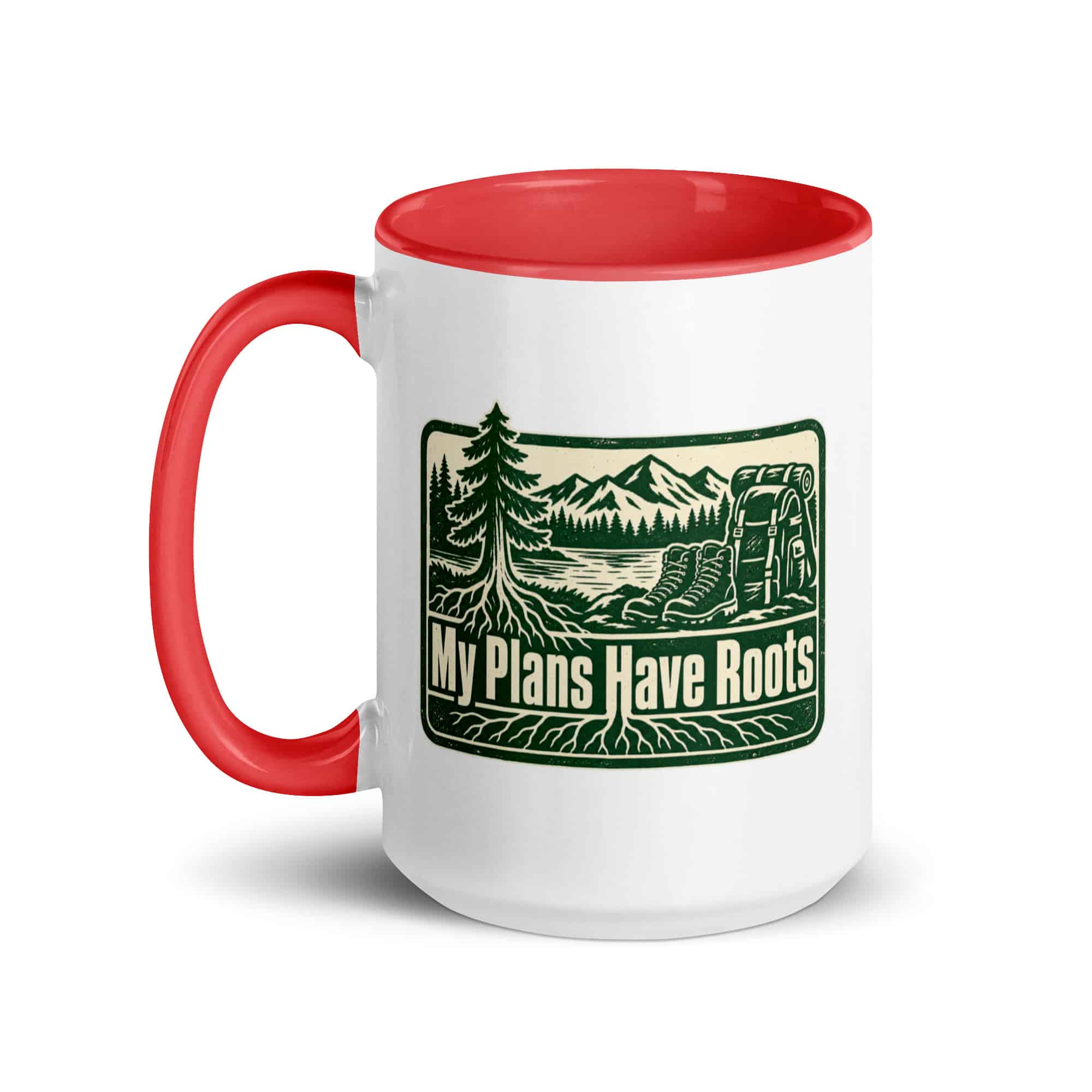 Nature and Adventure Color Inside Coffee Mug: My Plans Have Roots, Forest Ink Stamp