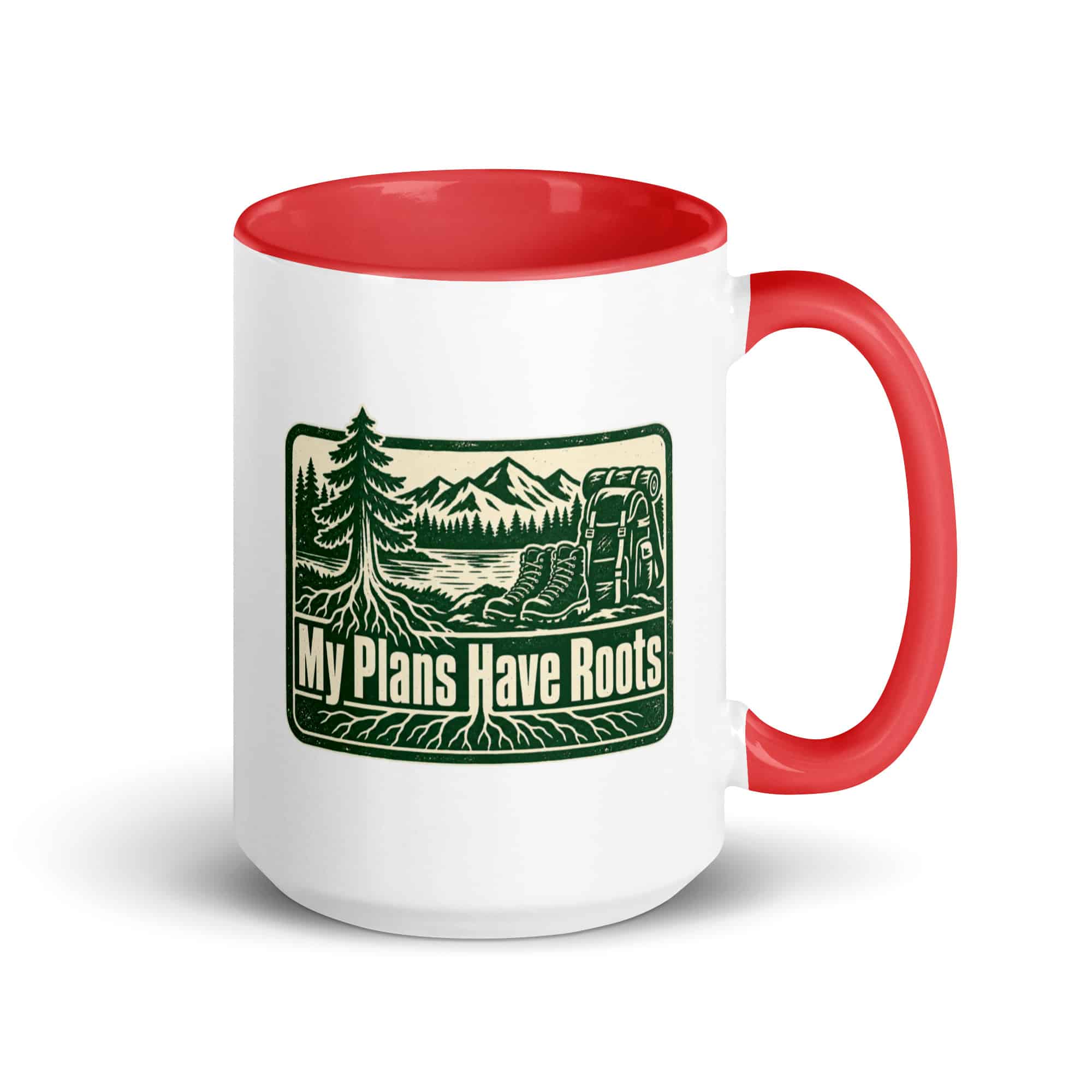 Nature and Adventure Color Inside Coffee Mug: My Plans Have Roots, Forest Ink Stamp