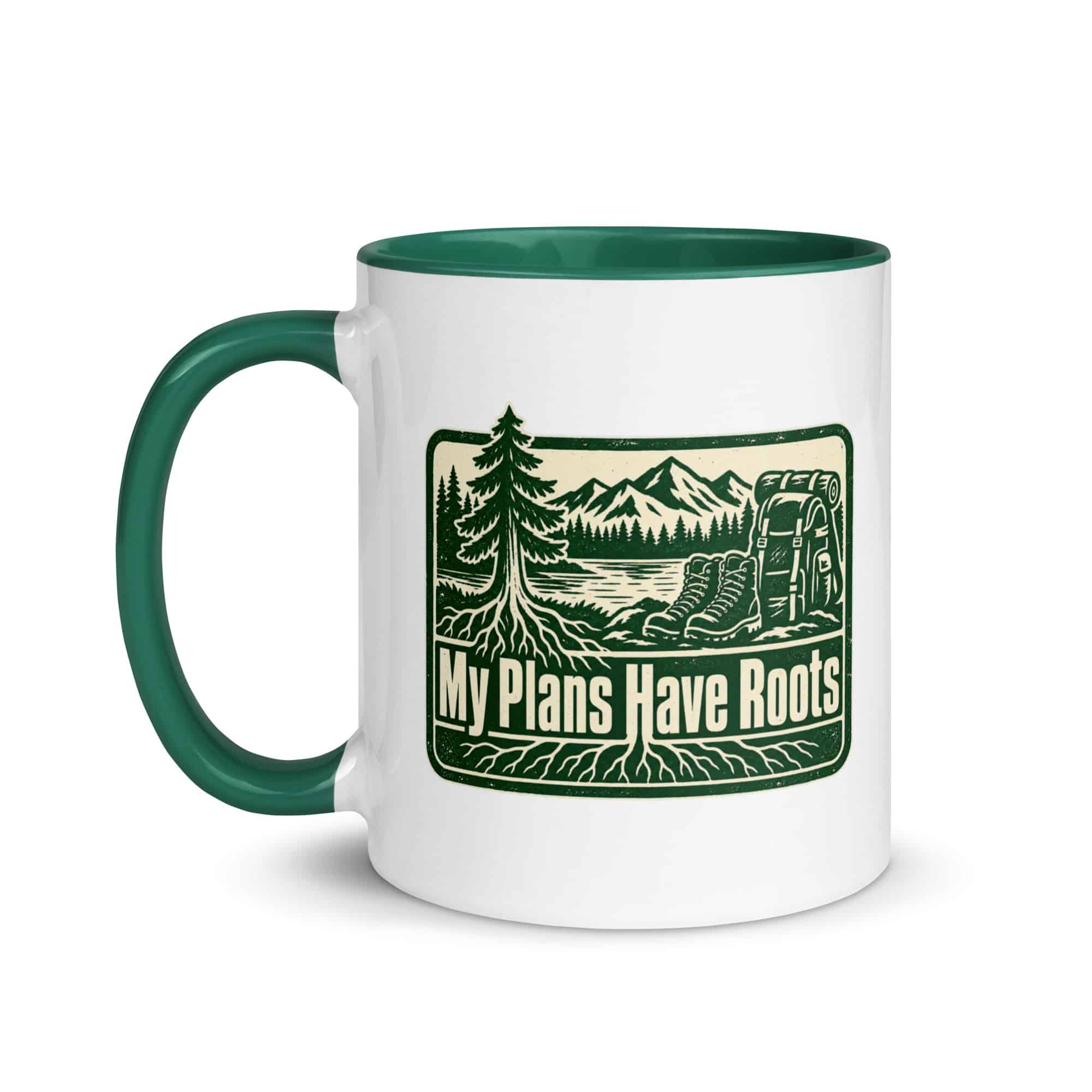 Nature and Adventure Color Inside Coffee Mug: My Plans Have Roots, Forest Ink Stamp