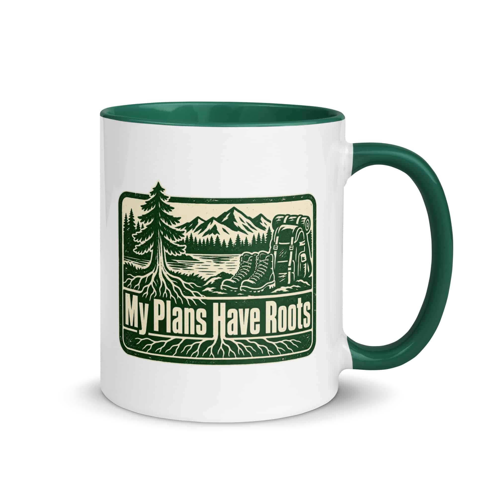 Nature and Adventure Color Inside Coffee Mug: My Plans Have Roots, Forest Ink Stamp