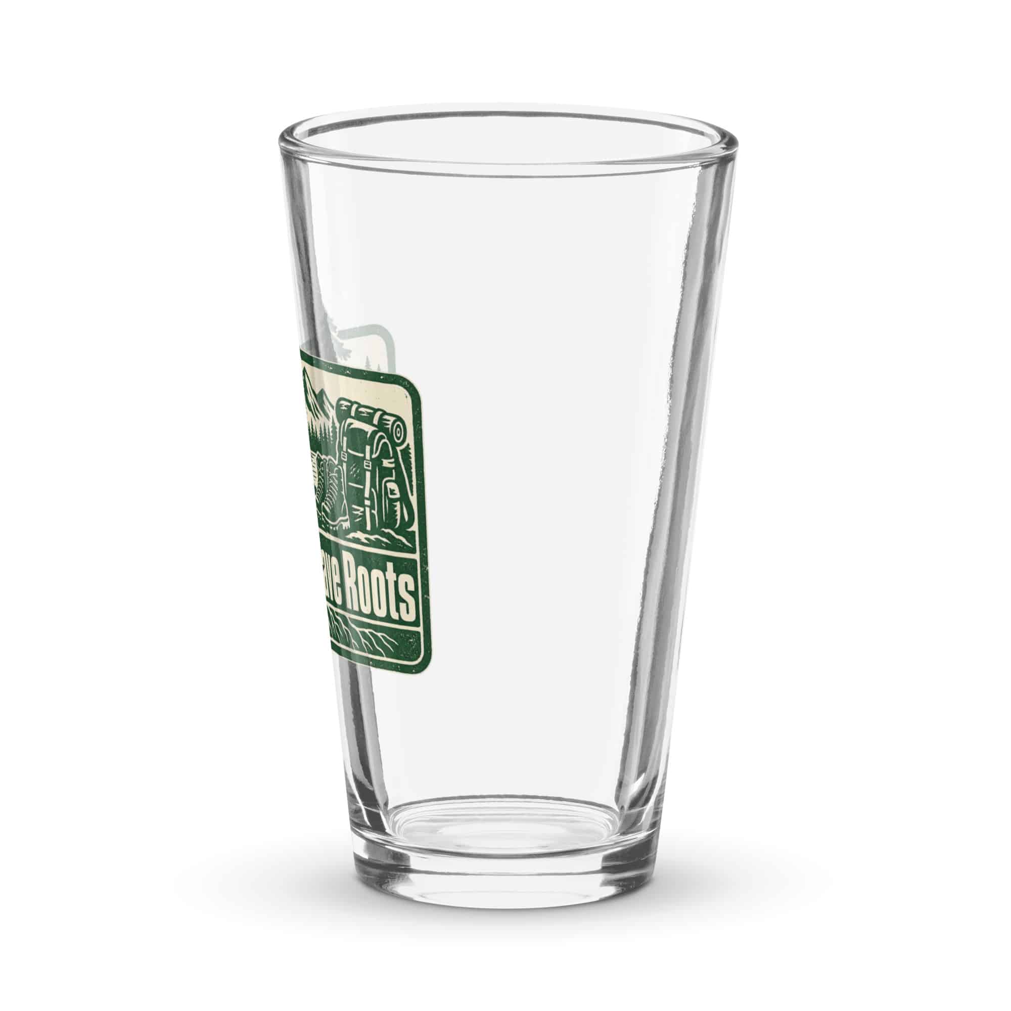 Nature and Adventure Pint Glass: My Plans Have Roots, Forest Ink Stamp