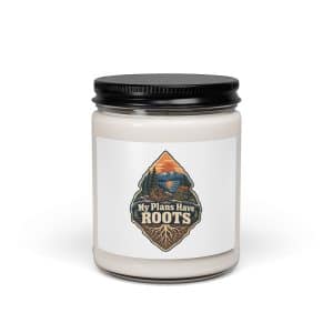 Nature and Adventure Soy Wax Candle: My Plans Have Roots, Scenic Shield Badge - 9oz - Main