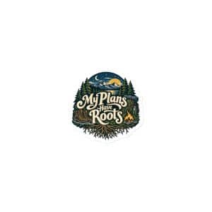 Nature and Adventure Die-Cut Magnet: My Plans Have Roots, Woodland Scenic Lettering - 3″×3″ - Main