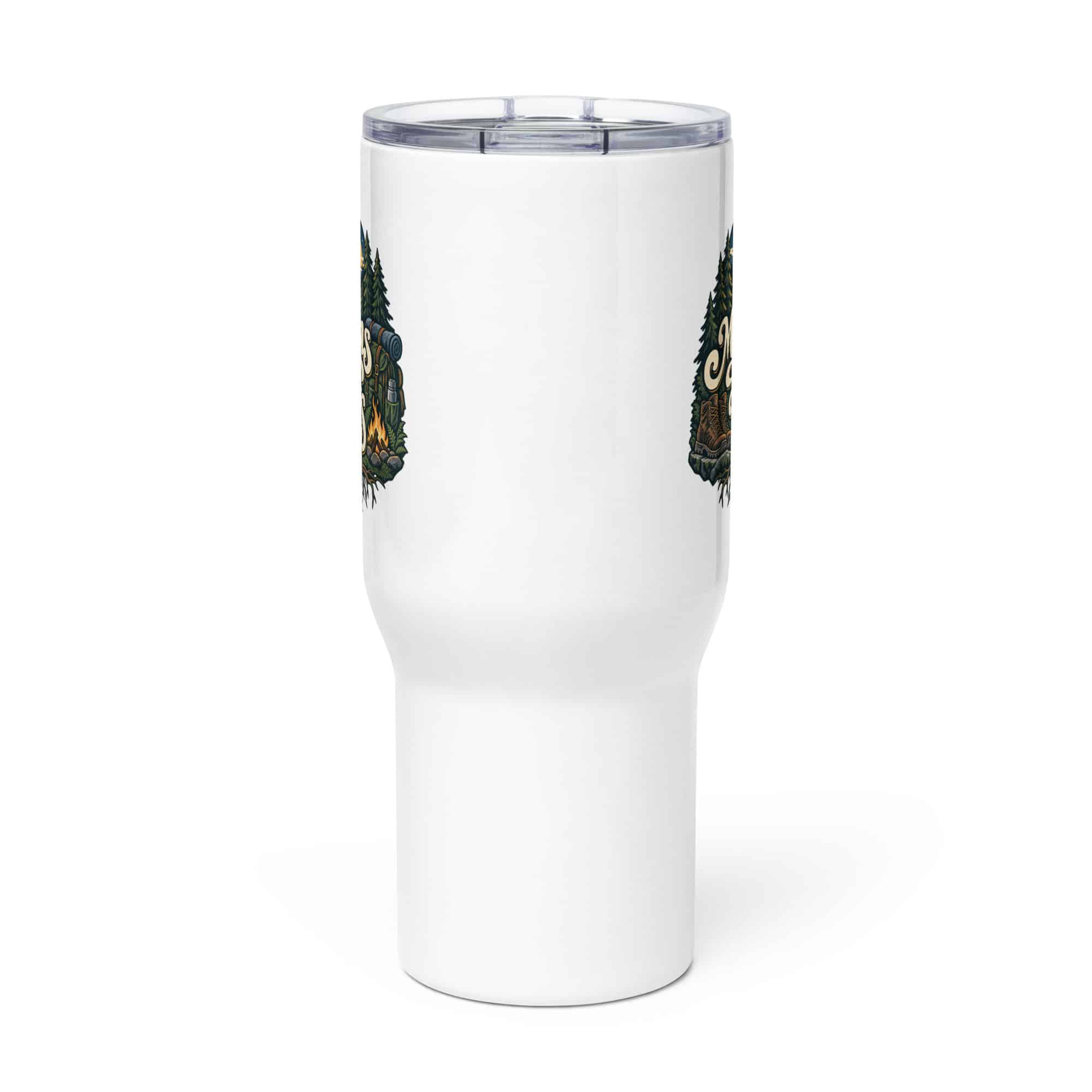Nature and Adventure Travel Mug: My Plans Have Roots, Woodland Scenic Lettering