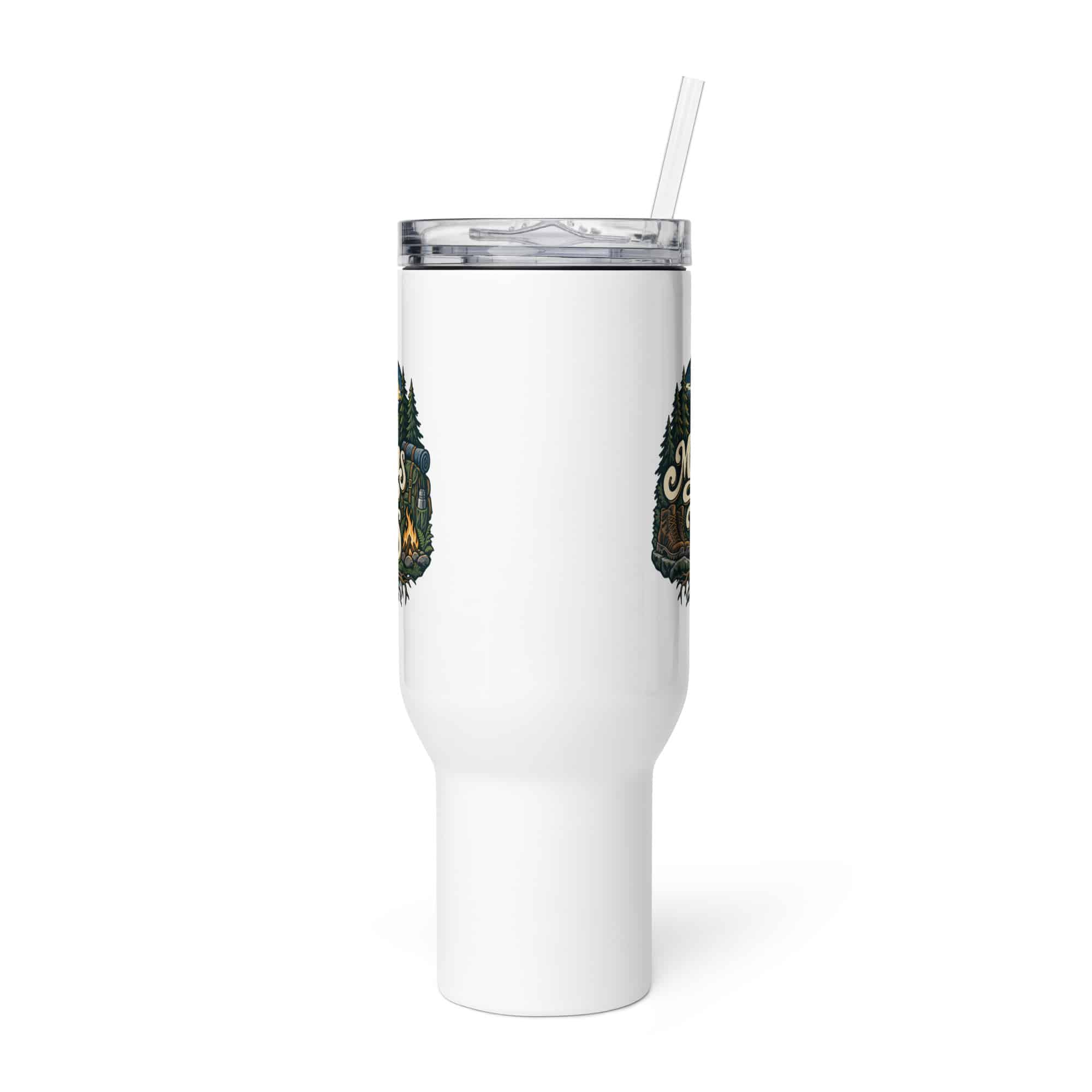 Nature and Adventure Travel Mug: My Plans Have Roots, Woodland Scenic Lettering