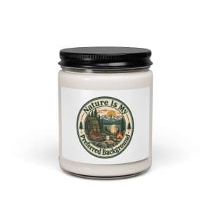 Nature and Adventure Soy Wax Candle: Nature Is My Preferred Background, Vintage Round Badge - 9oz - Main