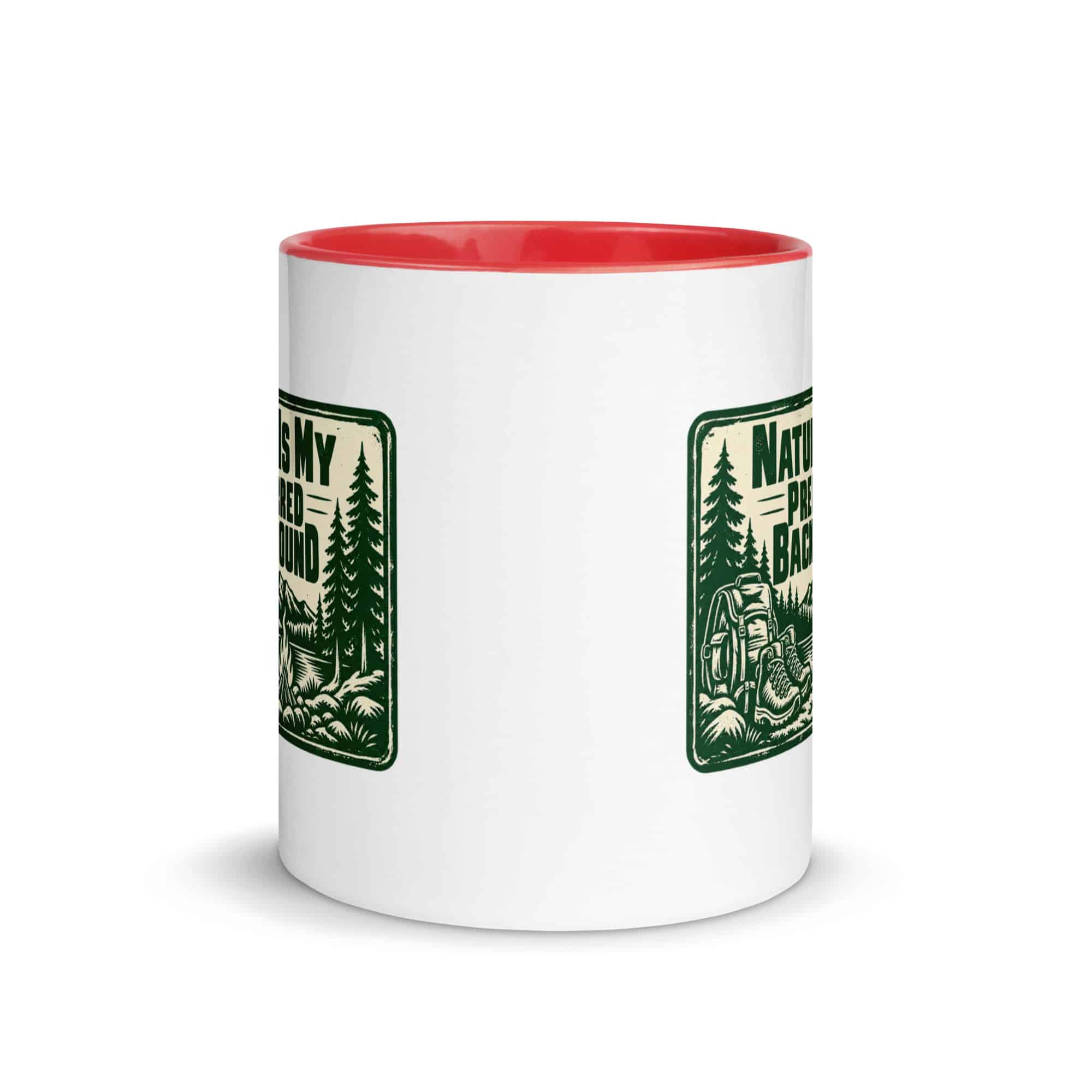Nature and Adventure Color Inside Coffee Mug: Nature Is My Preferred Background, Forest Ink Stamp