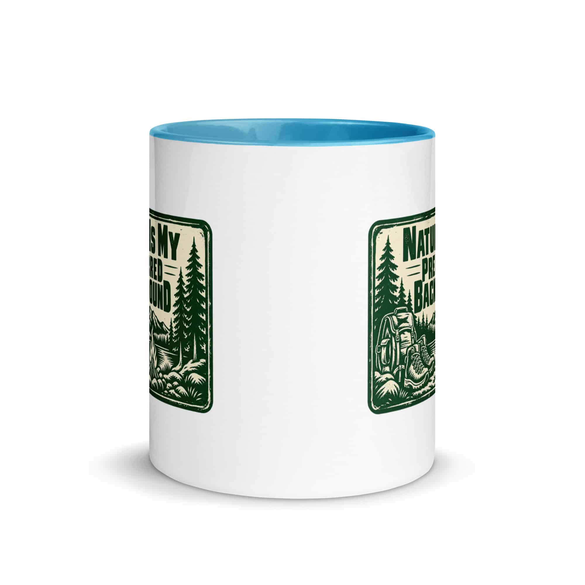 Nature and Adventure Color Inside Coffee Mug: Nature Is My Preferred Background, Forest Ink Stamp