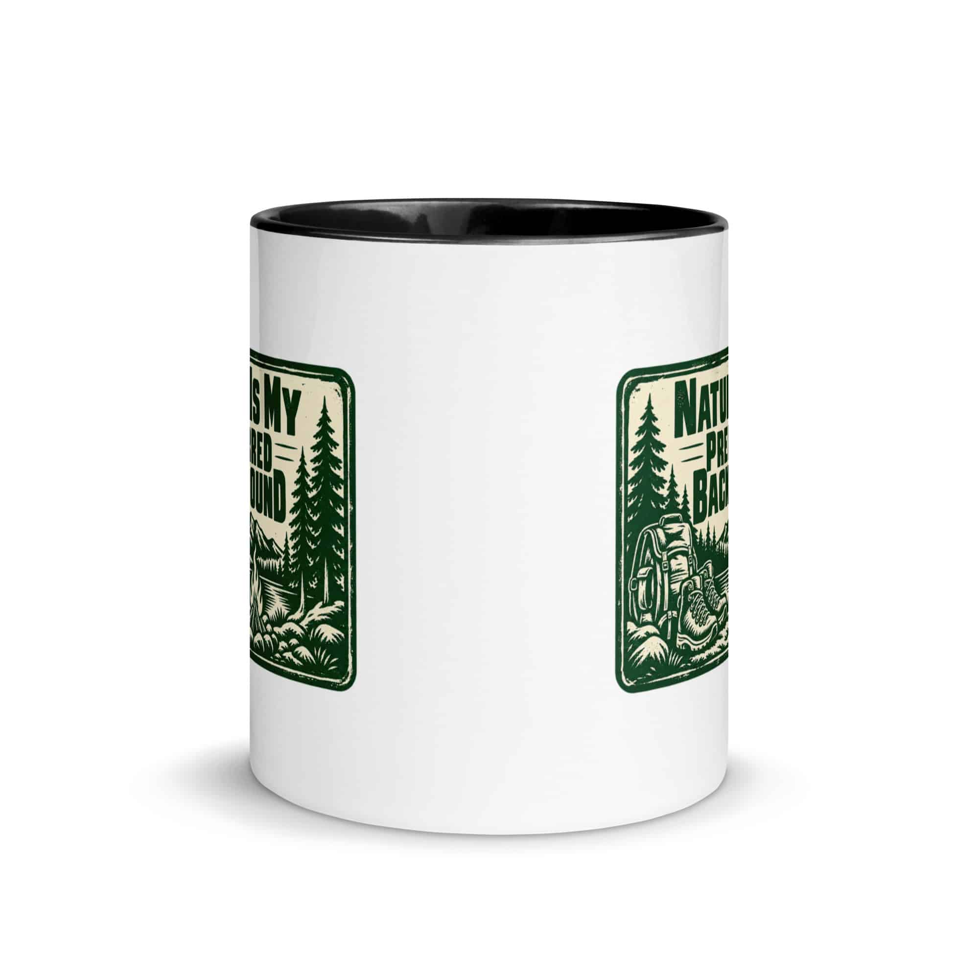 Nature and Adventure Color Inside Coffee Mug: Nature Is My Preferred Background, Forest Ink Stamp