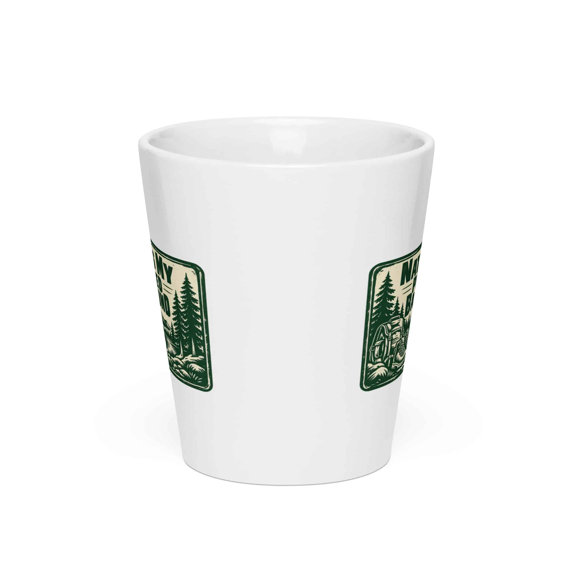 Nature and Adventure Latte Mug: Nature Is My Preferred Background, Forest Ink Stamp
