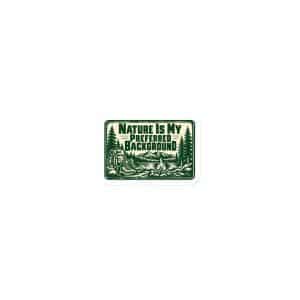 Nature and Adventure Die-Cut Magnet: Nature Is My Preferred Background, Forest Ink Stamp - 3″×3″ - Main