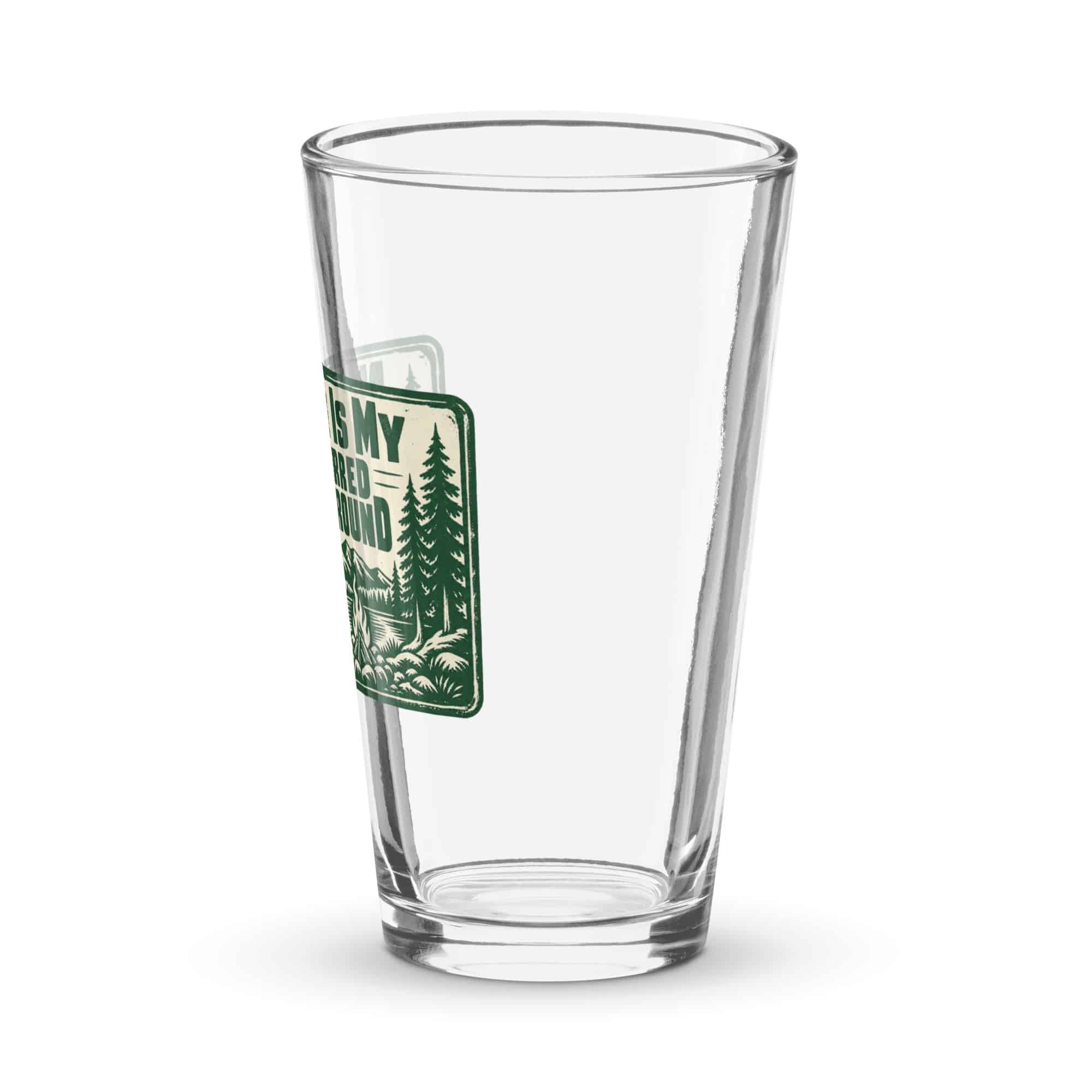 Nature and Adventure Pint Glass: Nature Is My Preferred Background, Forest Ink Stamp