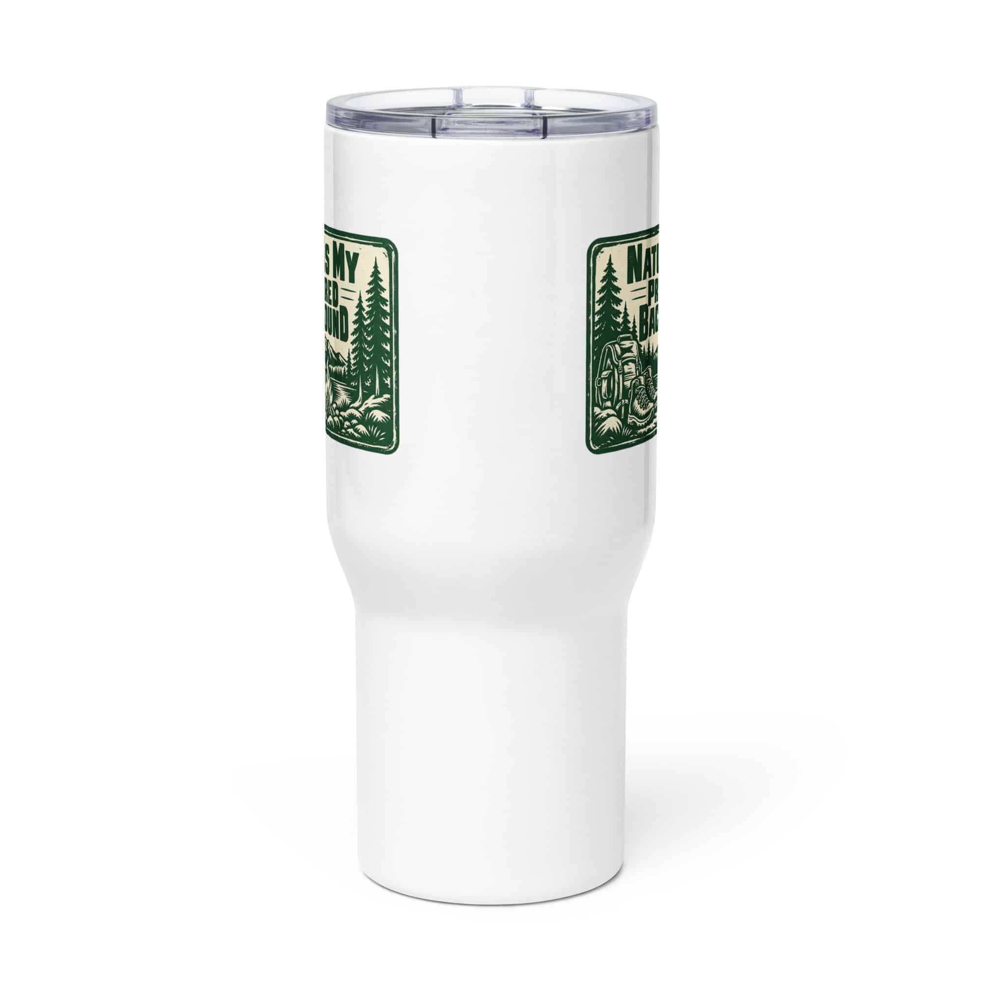 Nature and Adventure Travel Mug: Nature Is My Preferred Background, Forest Ink Stamp