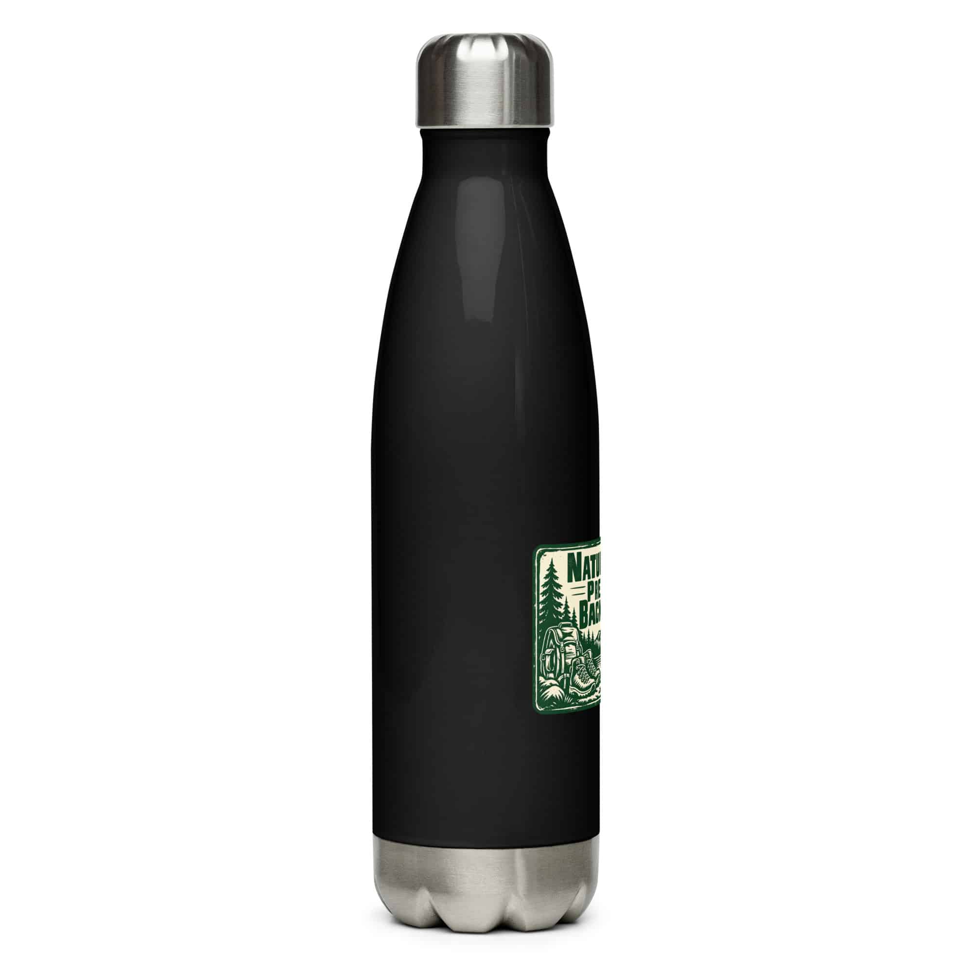 Nature and Adventure Stainless Steel Water Bottle: Nature Is My Preferred Background, Forest Ink Stamp
