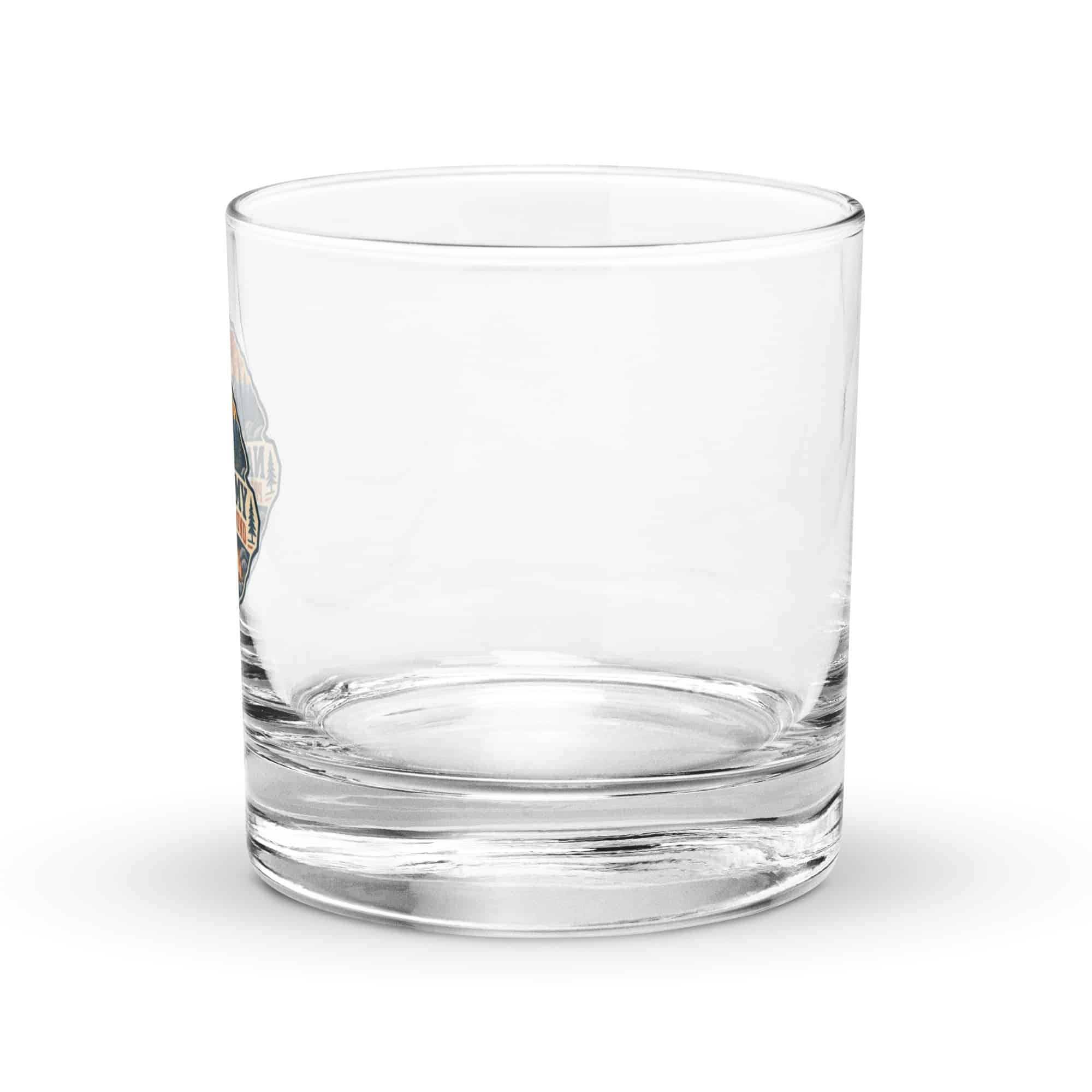 Nature and Adventure Rocks Glass: Nature Is My Preferred Background, Scenic Shield Badge