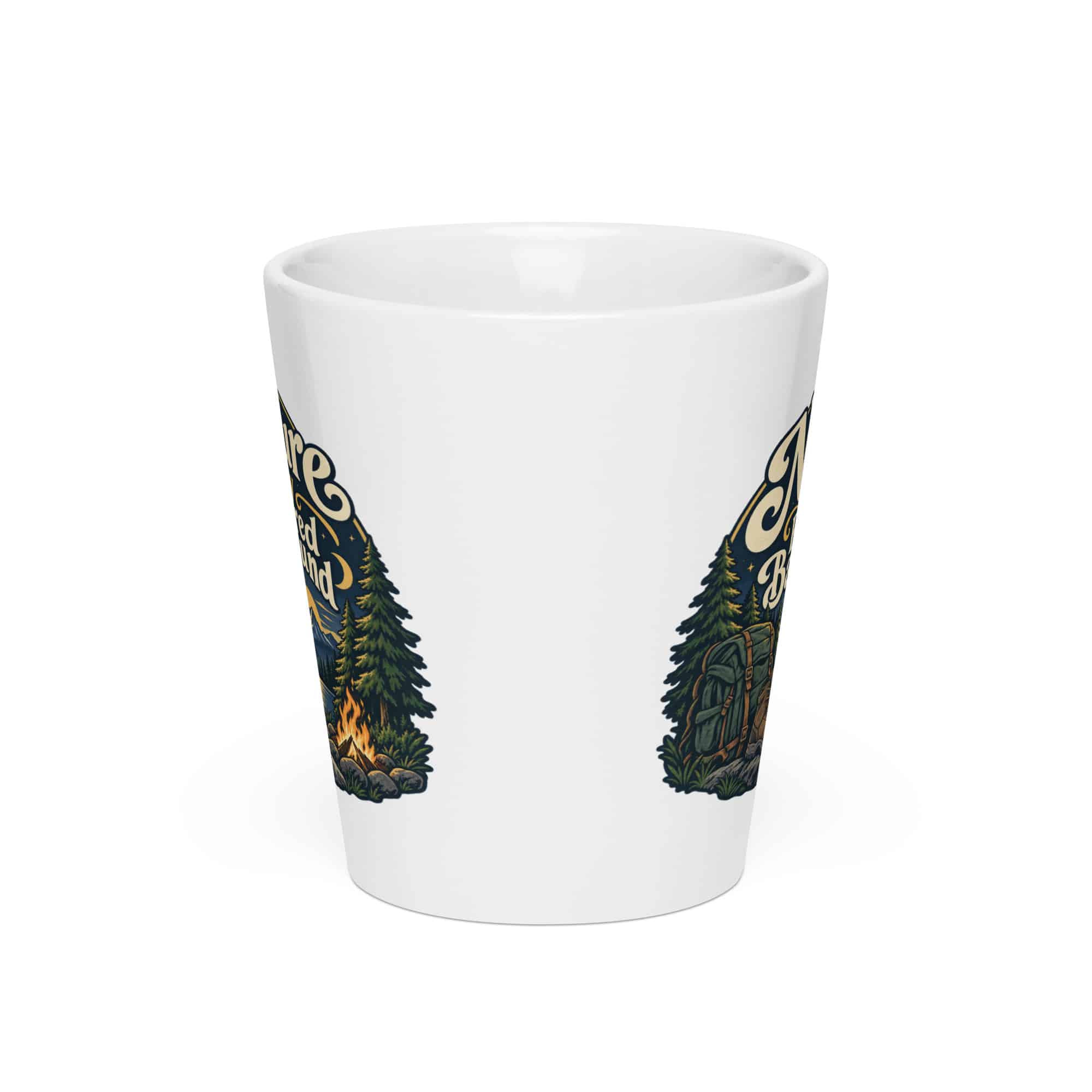 Nature and Adventure Latte Mug: Nature Is My Preferred Background, Woodland Scenic Lettering