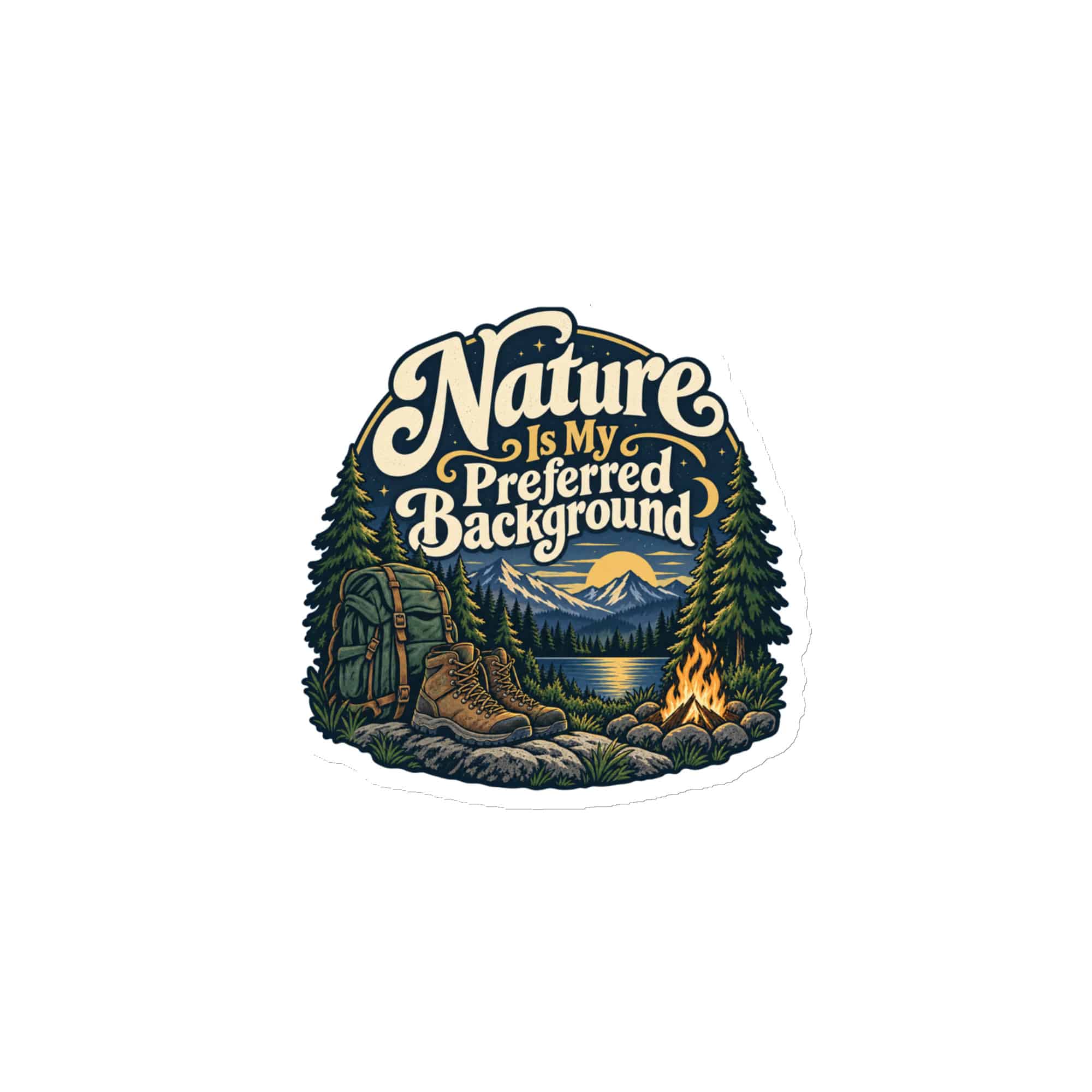 Nature and Adventure Die-Cut Magnet: Nature Is My Preferred Background, Woodland Scenic Lettering