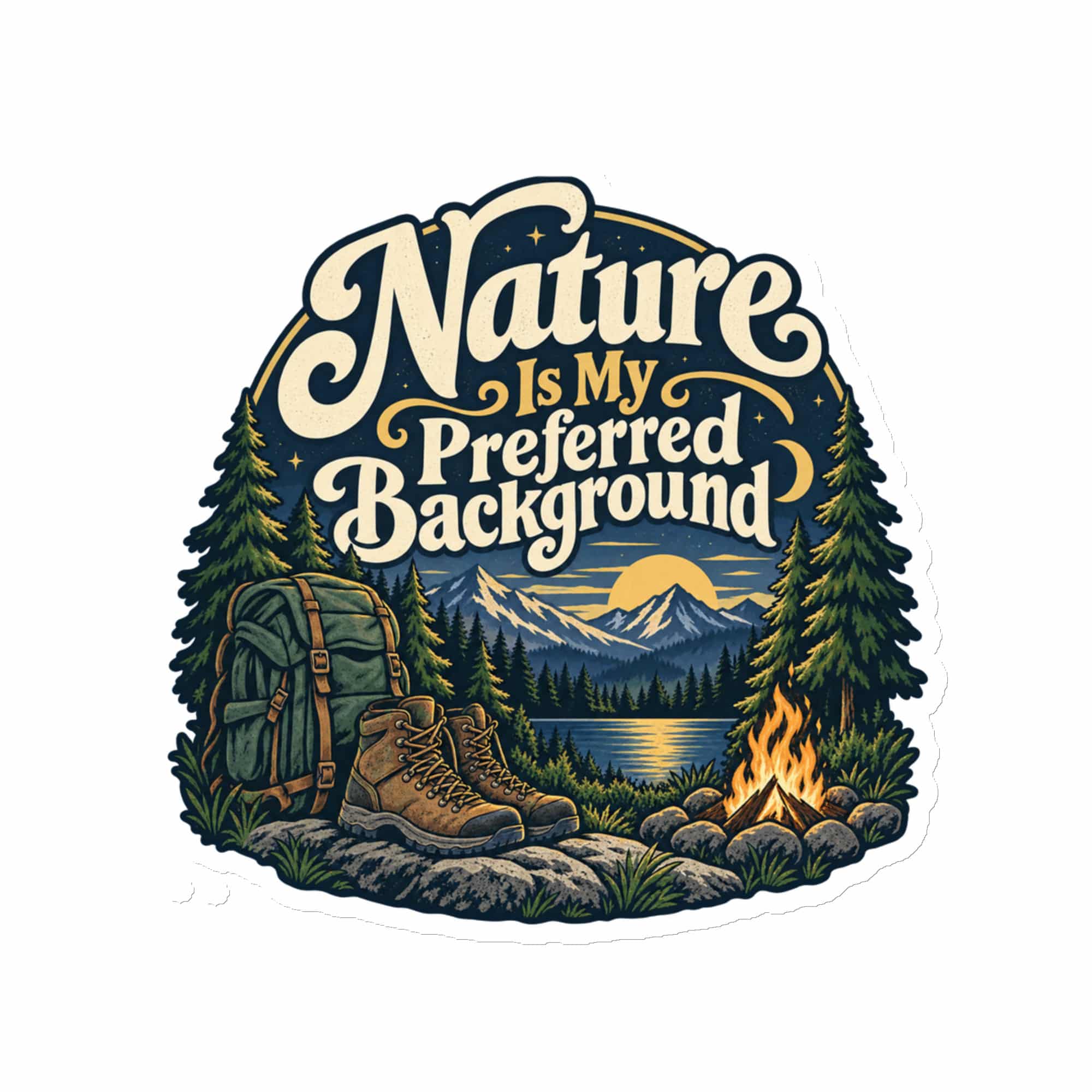 Nature and Adventure Die-Cut Magnet: Nature Is My Preferred Background, Woodland Scenic Lettering