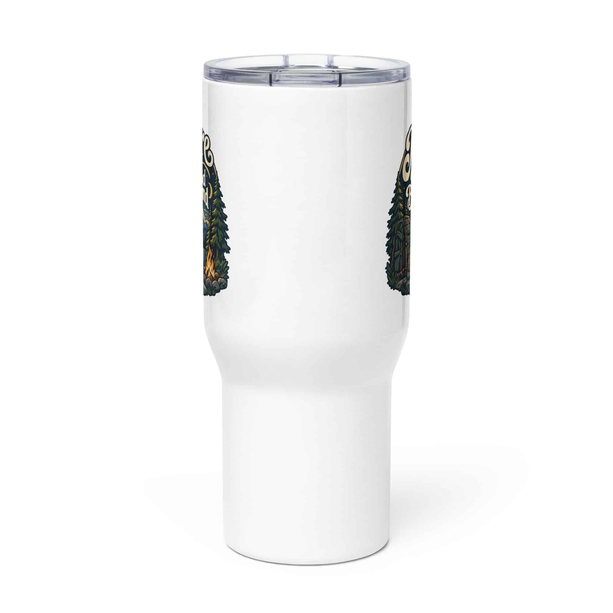 Nature and Adventure Travel Mug: Nature Is My Preferred Background, Woodland Scenic Lettering