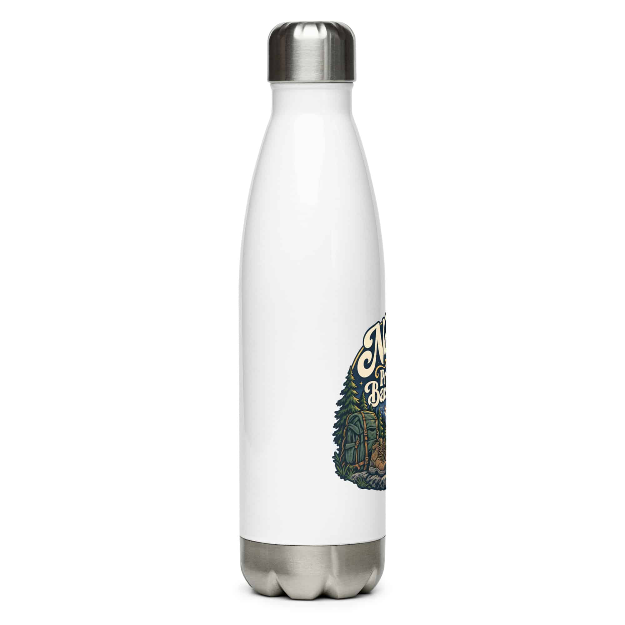 Nature and Adventure Stainless Steel Water Bottle: Nature Is My Preferred Background, Woodland Scenic Lettering