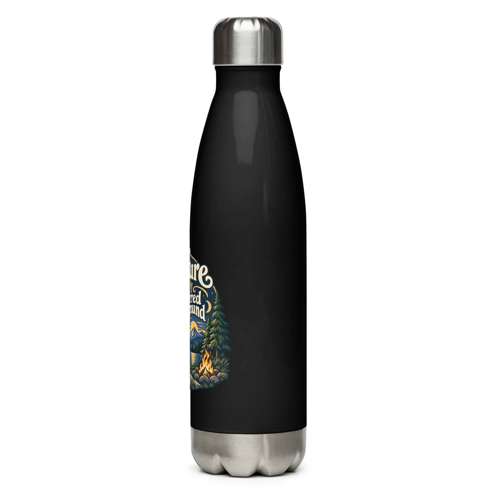 Nature and Adventure Stainless Steel Water Bottle: Nature Is My Preferred Background, Woodland Scenic Lettering