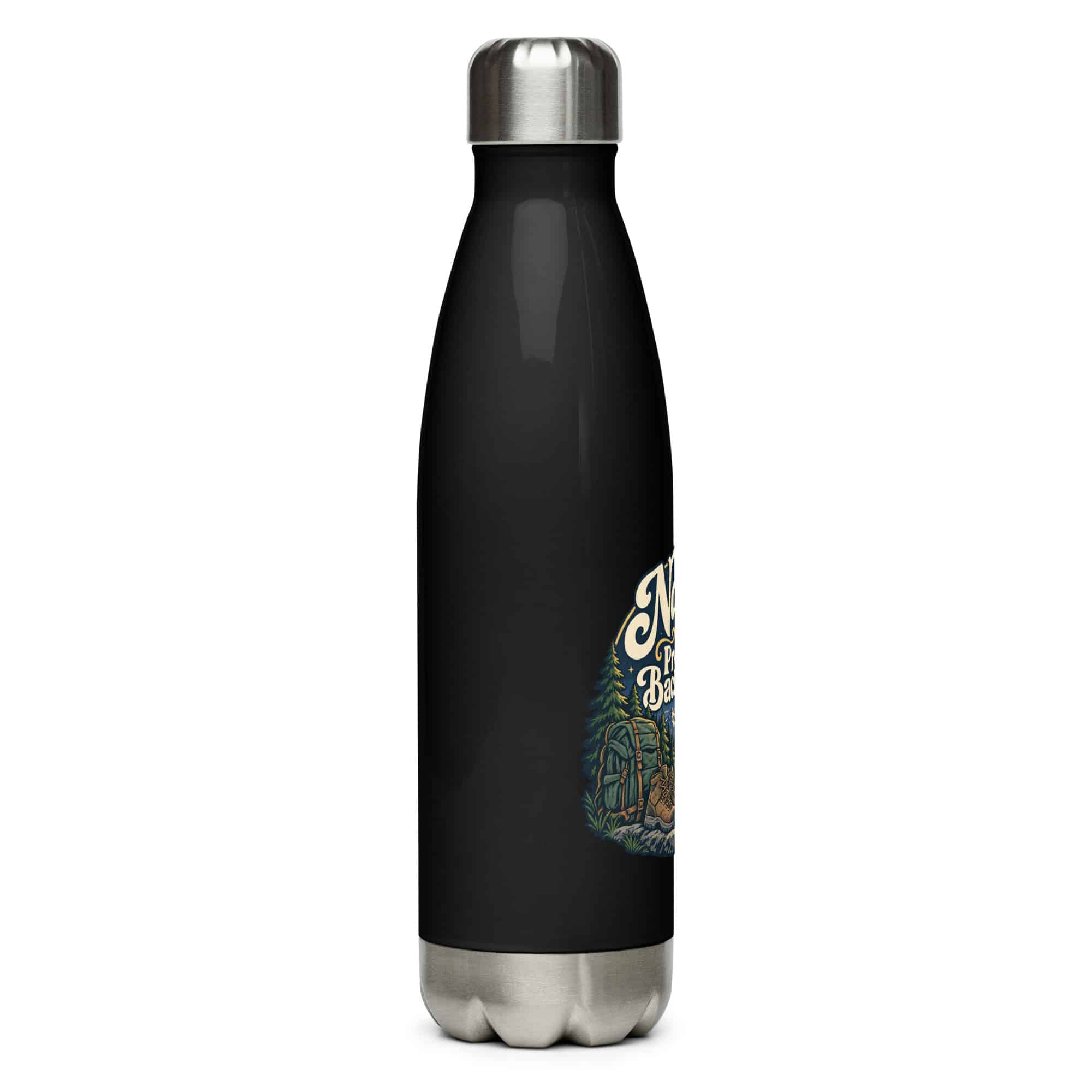 Nature and Adventure Stainless Steel Water Bottle: Nature Is My Preferred Background, Woodland Scenic Lettering