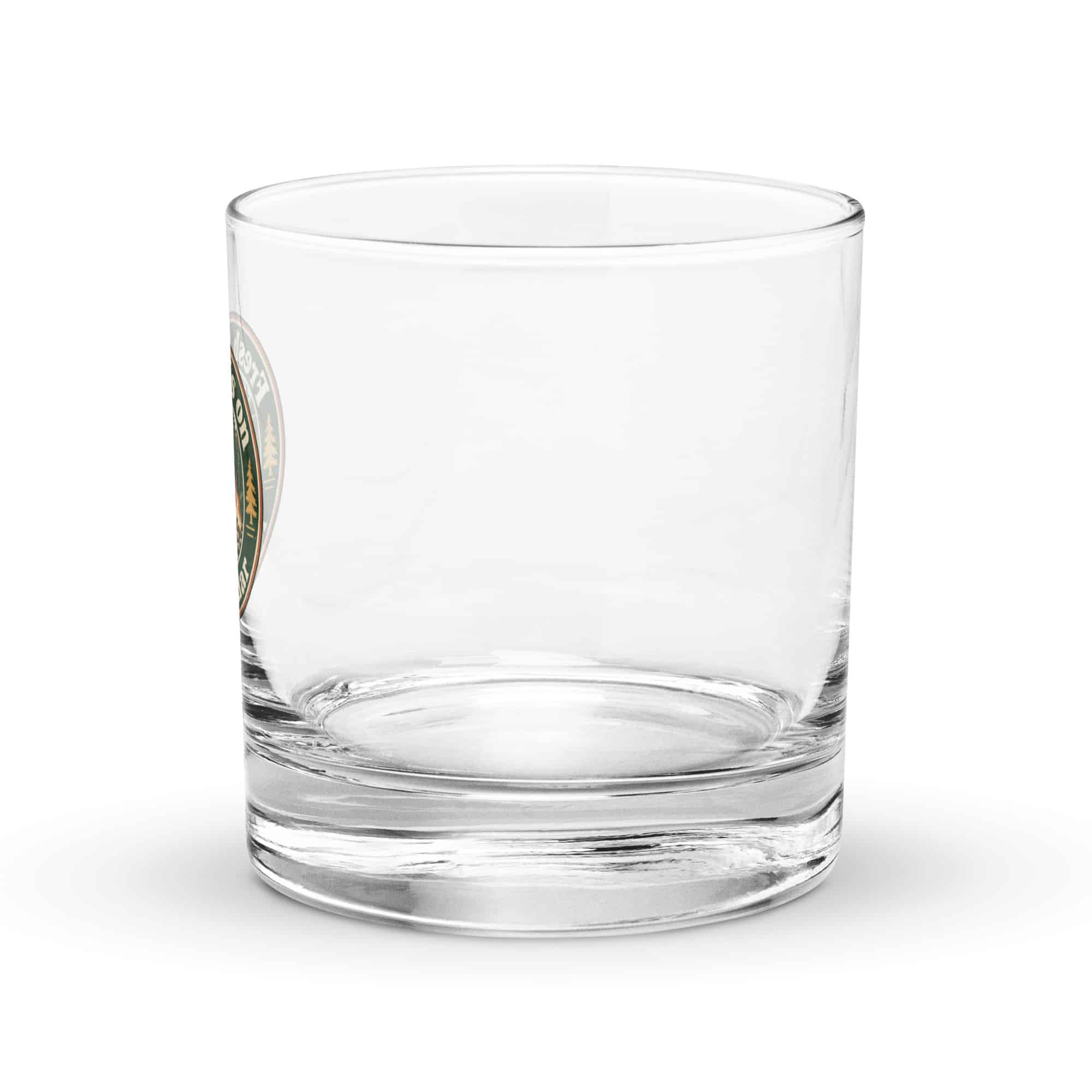 Nature and Adventure Rocks Glass: Fresh Air Is on My Calendar, Vintage Round Badge