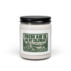 Nature and Adventure Soy Wax Candle: Fresh Air Is on My Calendar, Forest Ink Stamp - 9oz - Main