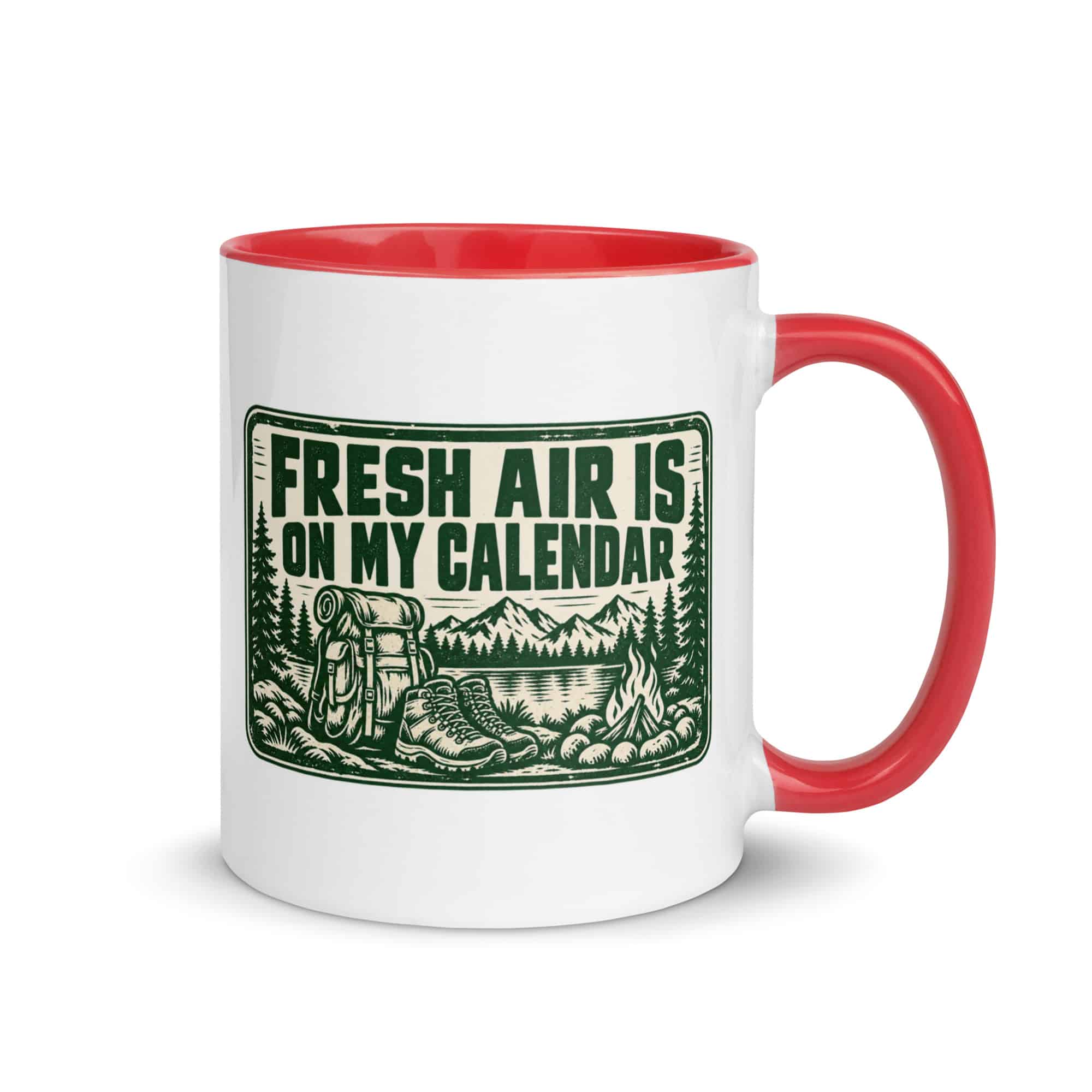 Nature and Adventure Color Inside Coffee Mug: Fresh Air Is on My Calendar, Forest Ink Stamp