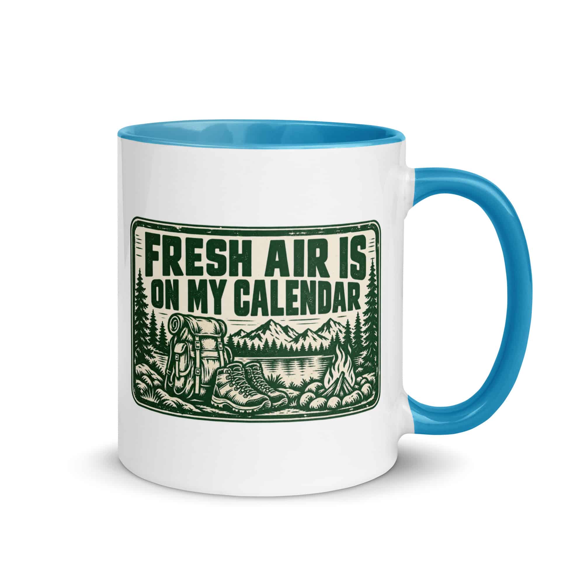 Nature and Adventure Color Inside Coffee Mug: Fresh Air Is on My Calendar, Forest Ink Stamp