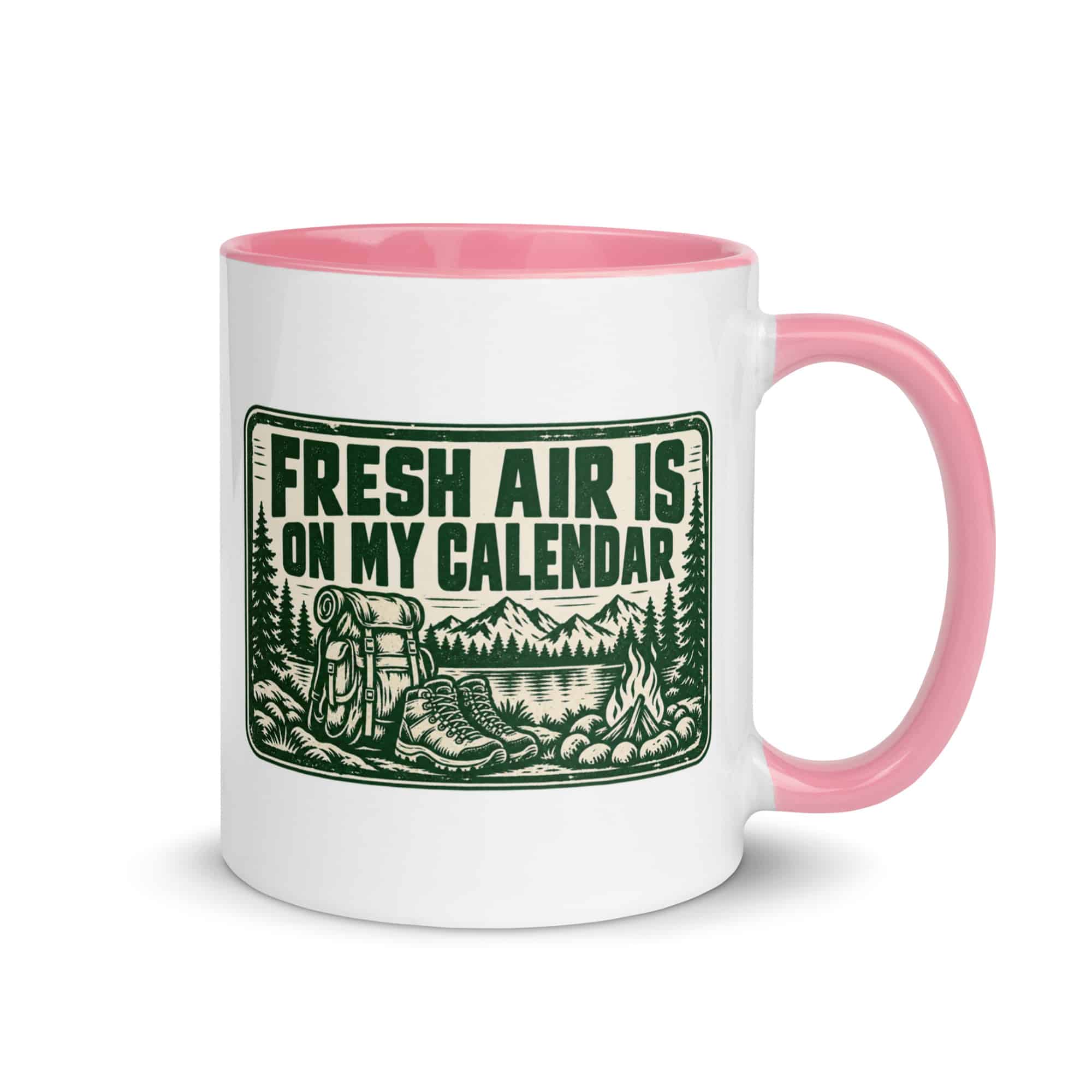 Nature and Adventure Color Inside Coffee Mug: Fresh Air Is on My Calendar, Forest Ink Stamp