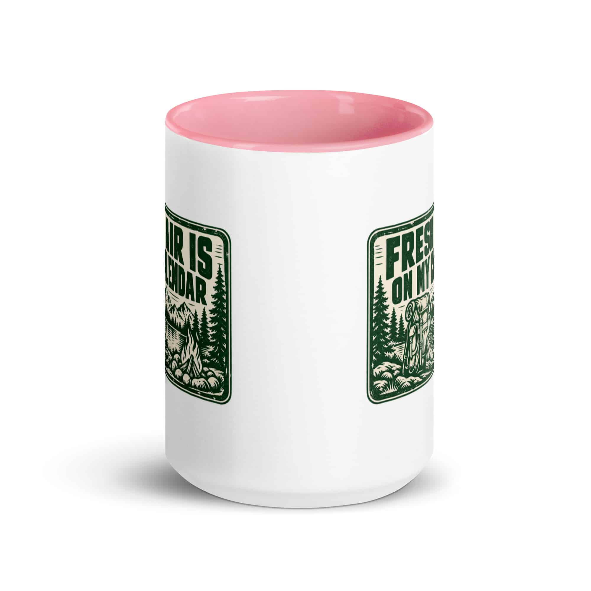 Nature and Adventure Color Inside Coffee Mug: Fresh Air Is on My Calendar, Forest Ink Stamp