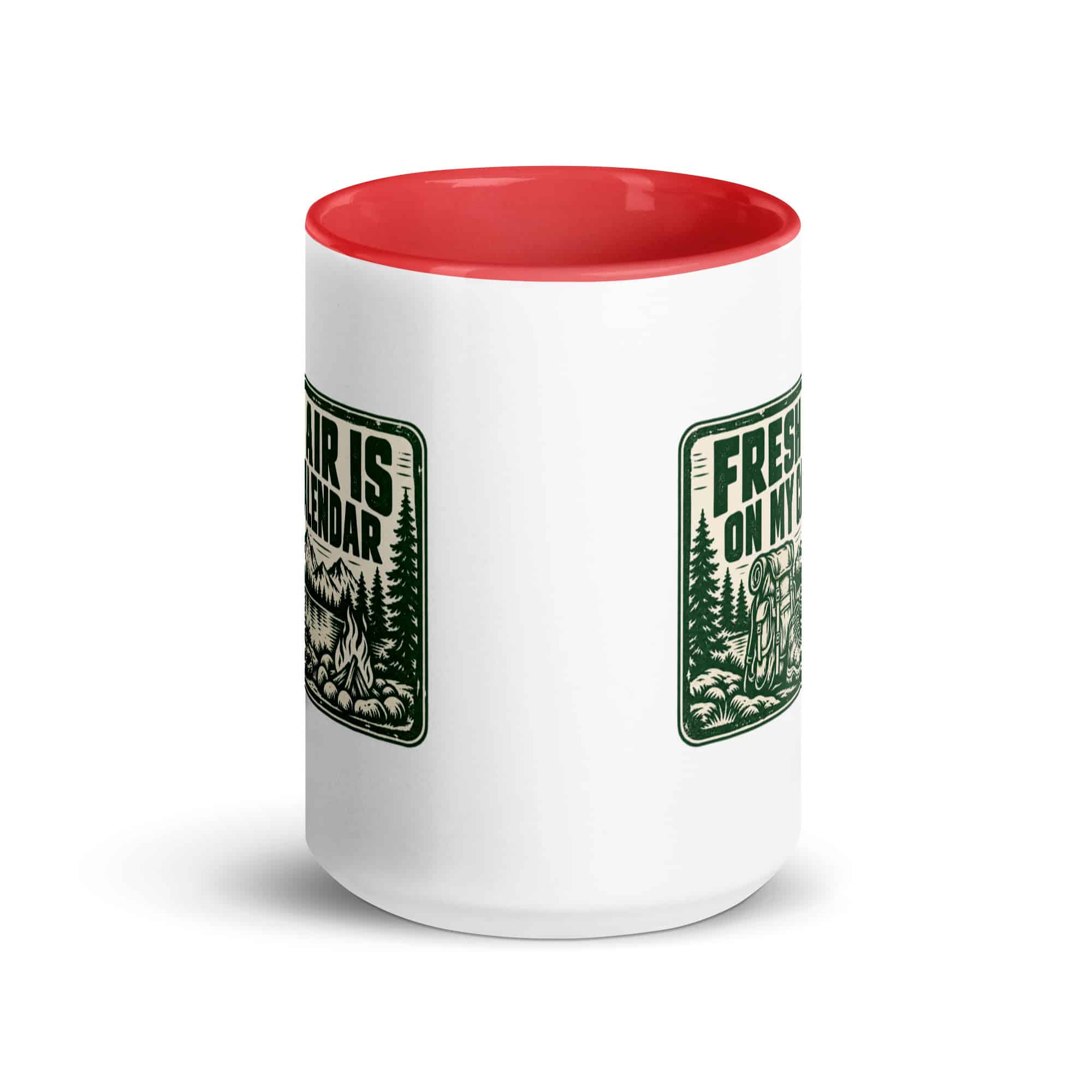 Nature and Adventure Color Inside Coffee Mug: Fresh Air Is on My Calendar, Forest Ink Stamp