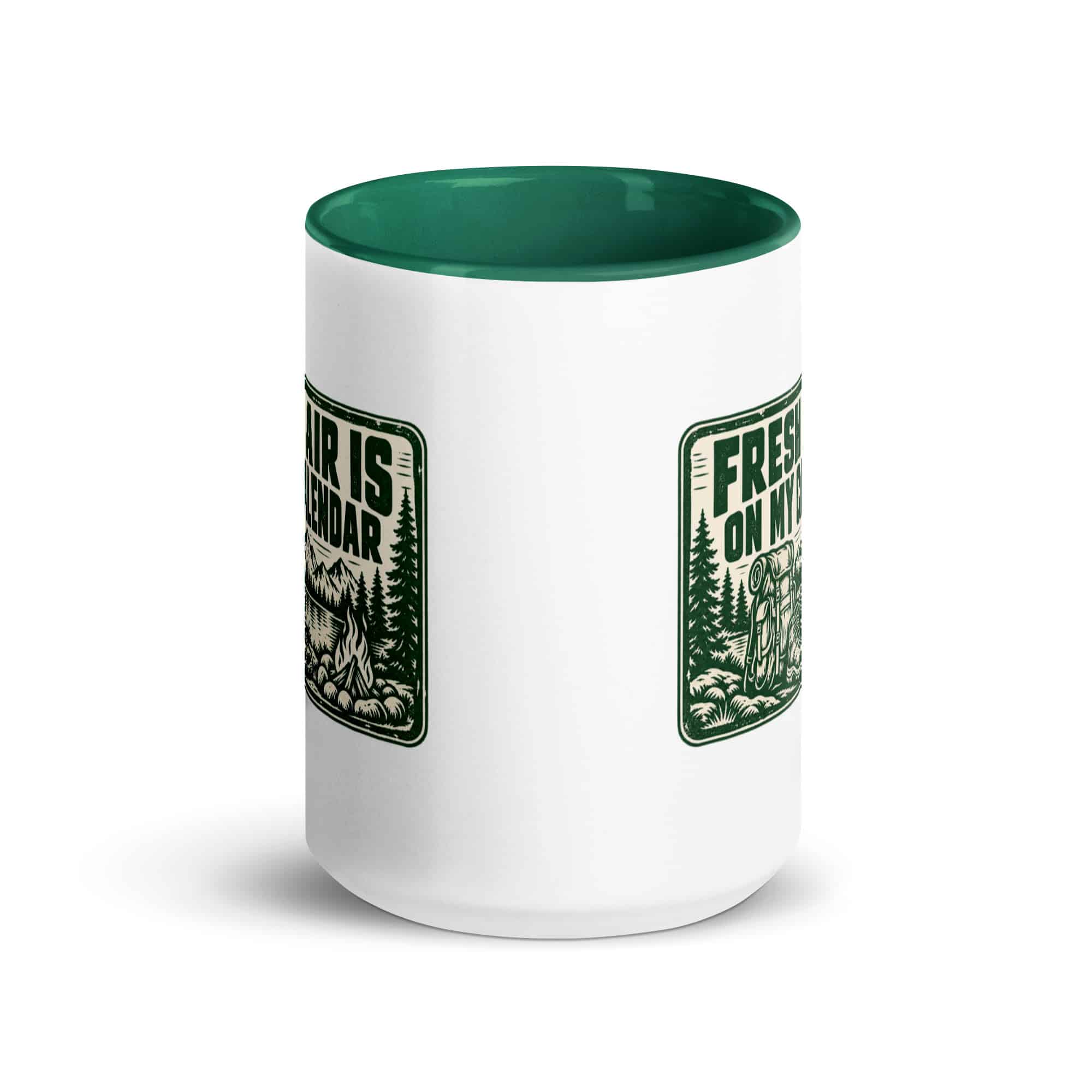 Nature and Adventure Color Inside Coffee Mug: Fresh Air Is on My Calendar, Forest Ink Stamp