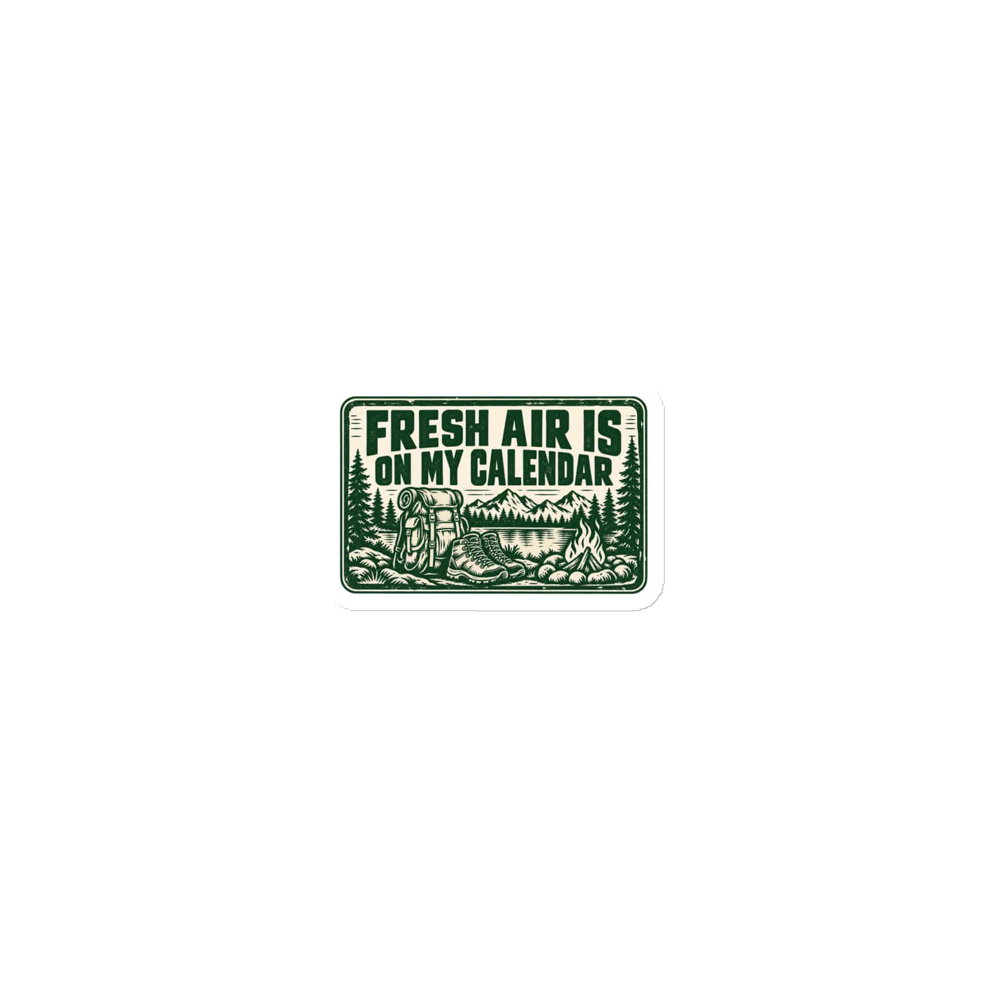 Nature and Adventure Die-Cut Magnet: Fresh Air Is on My Calendar, Forest Ink Stamp