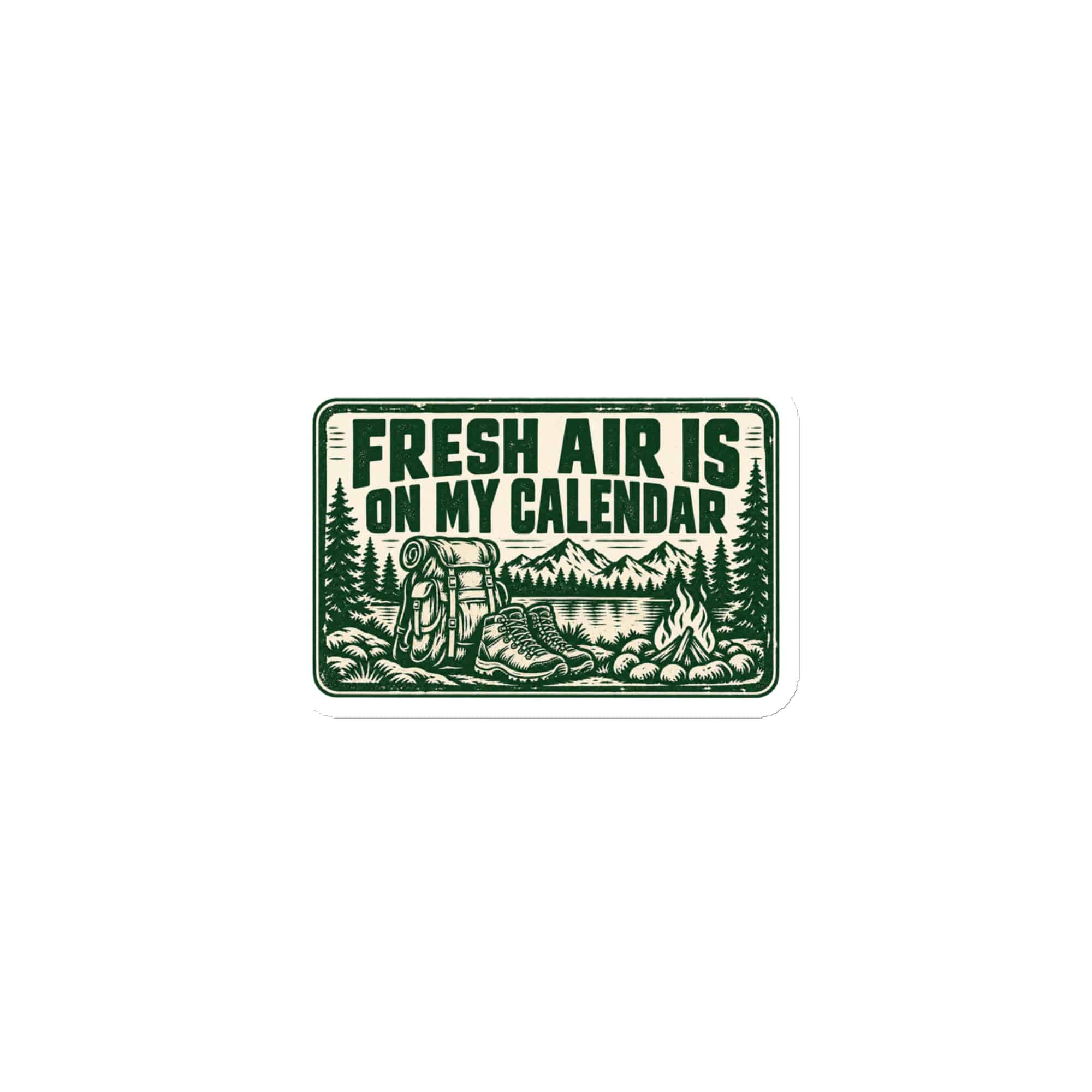 Nature and Adventure Die-Cut Magnet: Fresh Air Is on My Calendar, Forest Ink Stamp