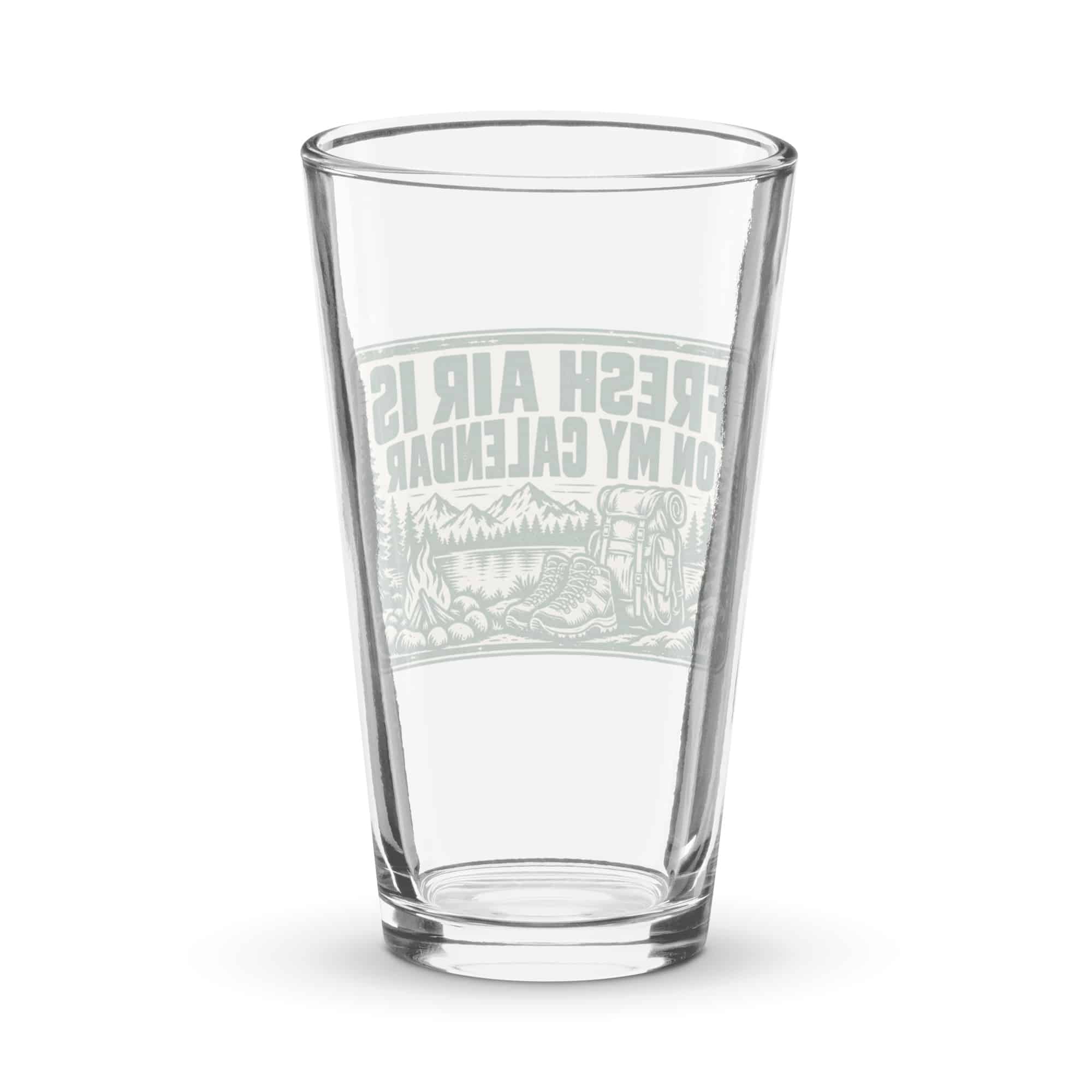 Nature and Adventure Pint Glass: Fresh Air Is on My Calendar, Forest Ink Stamp