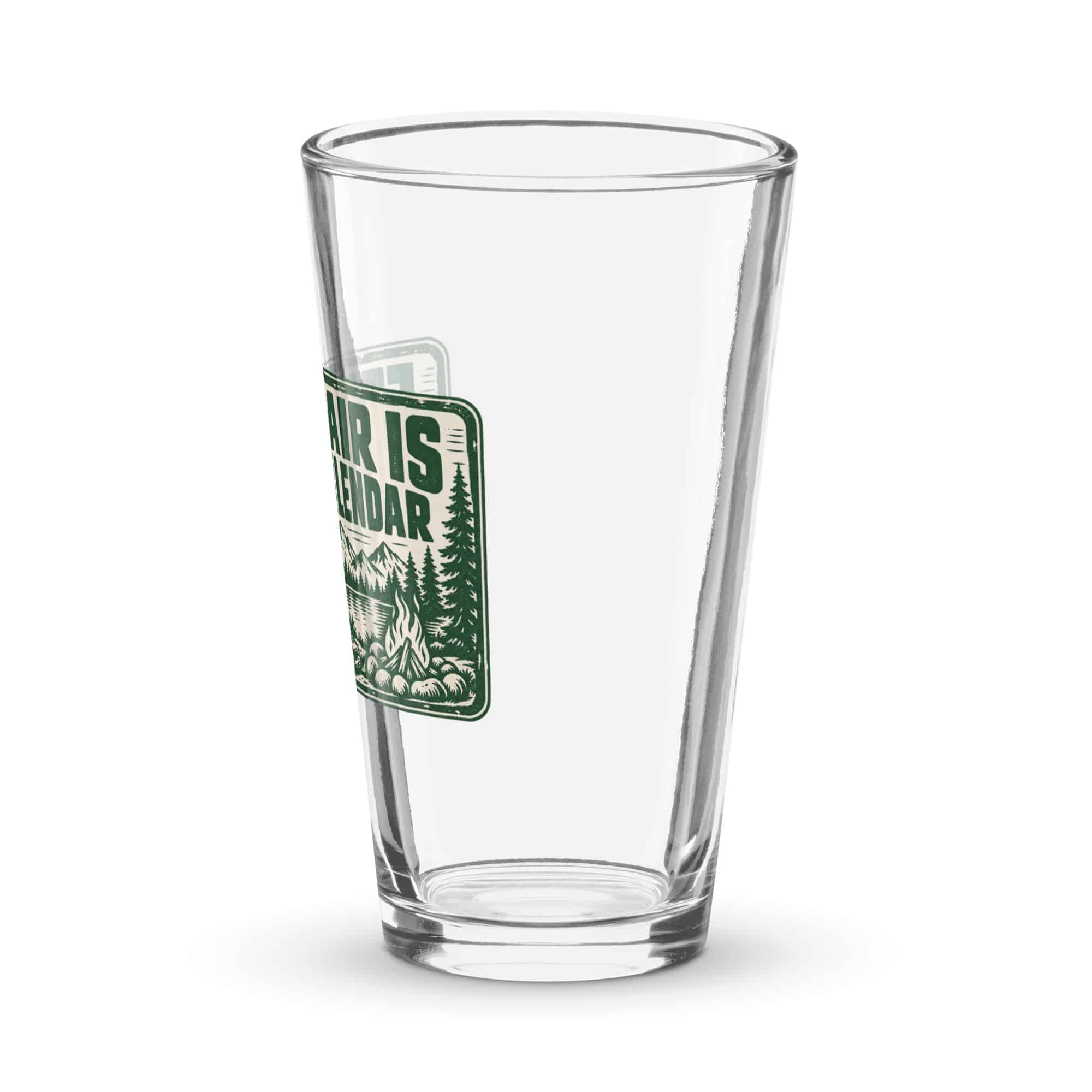 Nature and Adventure Pint Glass: Fresh Air Is on My Calendar, Forest Ink Stamp