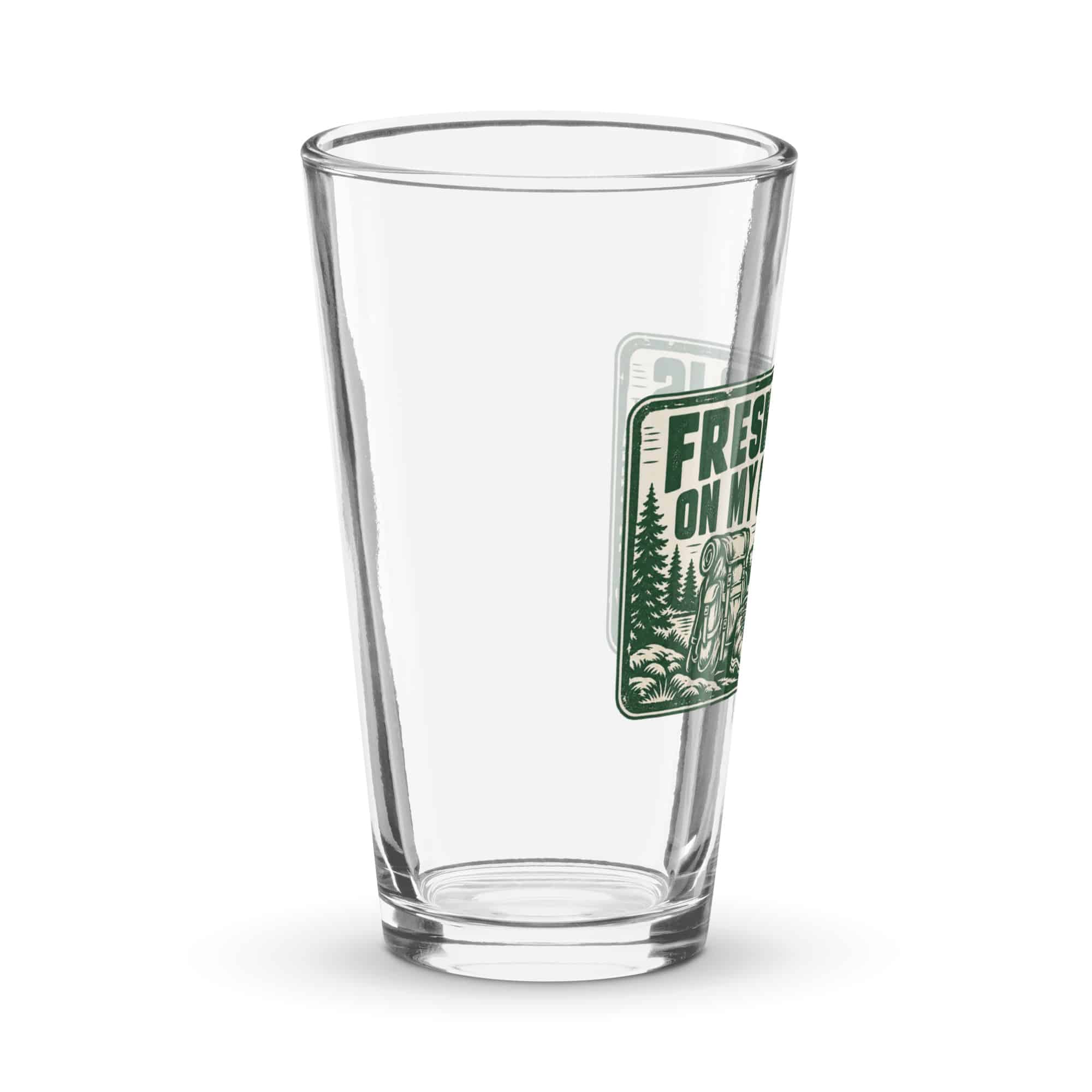 Nature and Adventure Pint Glass: Fresh Air Is on My Calendar, Forest Ink Stamp