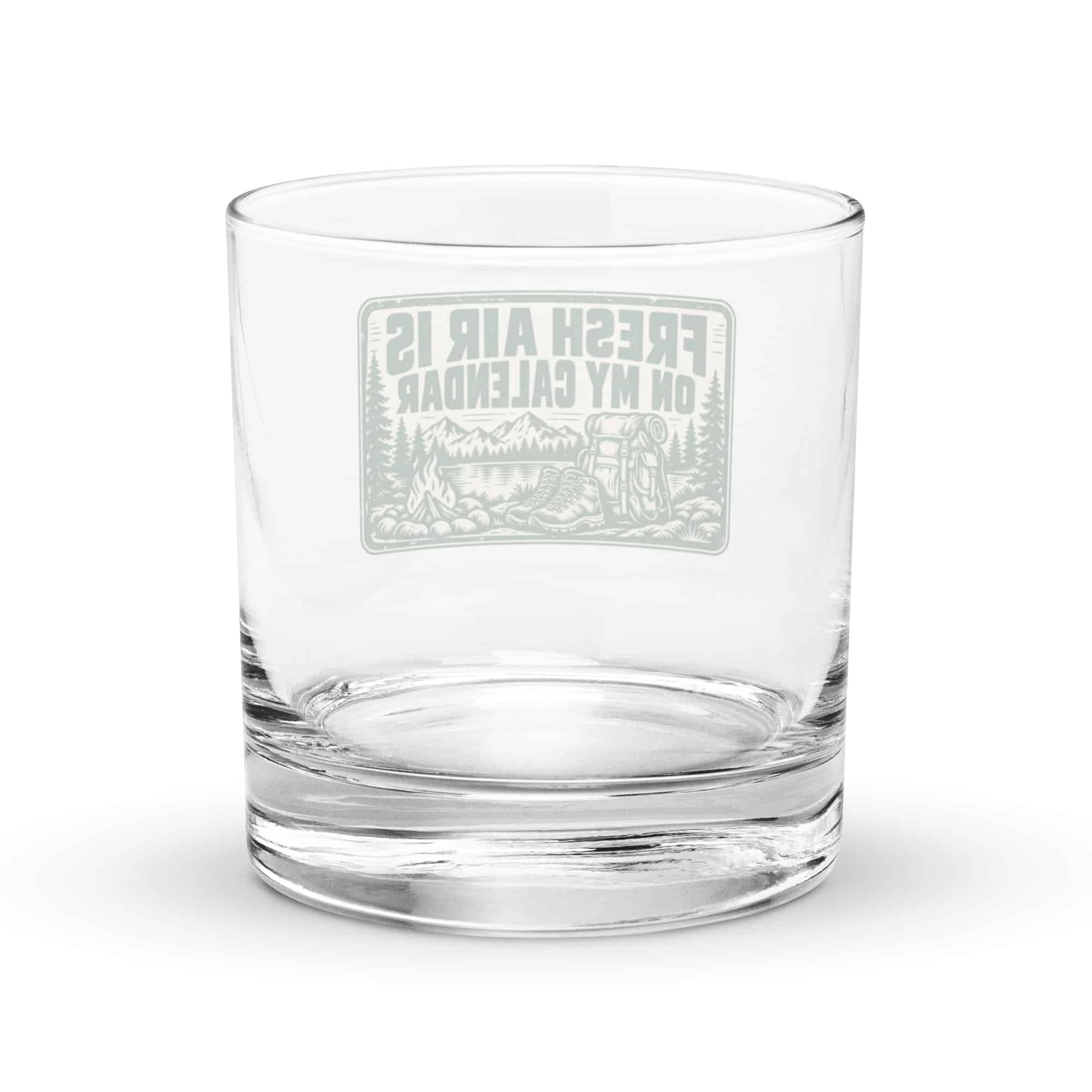 Nature and Adventure Rocks Glass: Fresh Air Is on My Calendar, Forest Ink Stamp