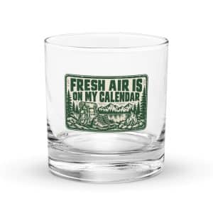 Nature and Adventure Rocks Glass: Fresh Air Is on My Calendar, Forest Ink Stamp - 10.5 oz - Main