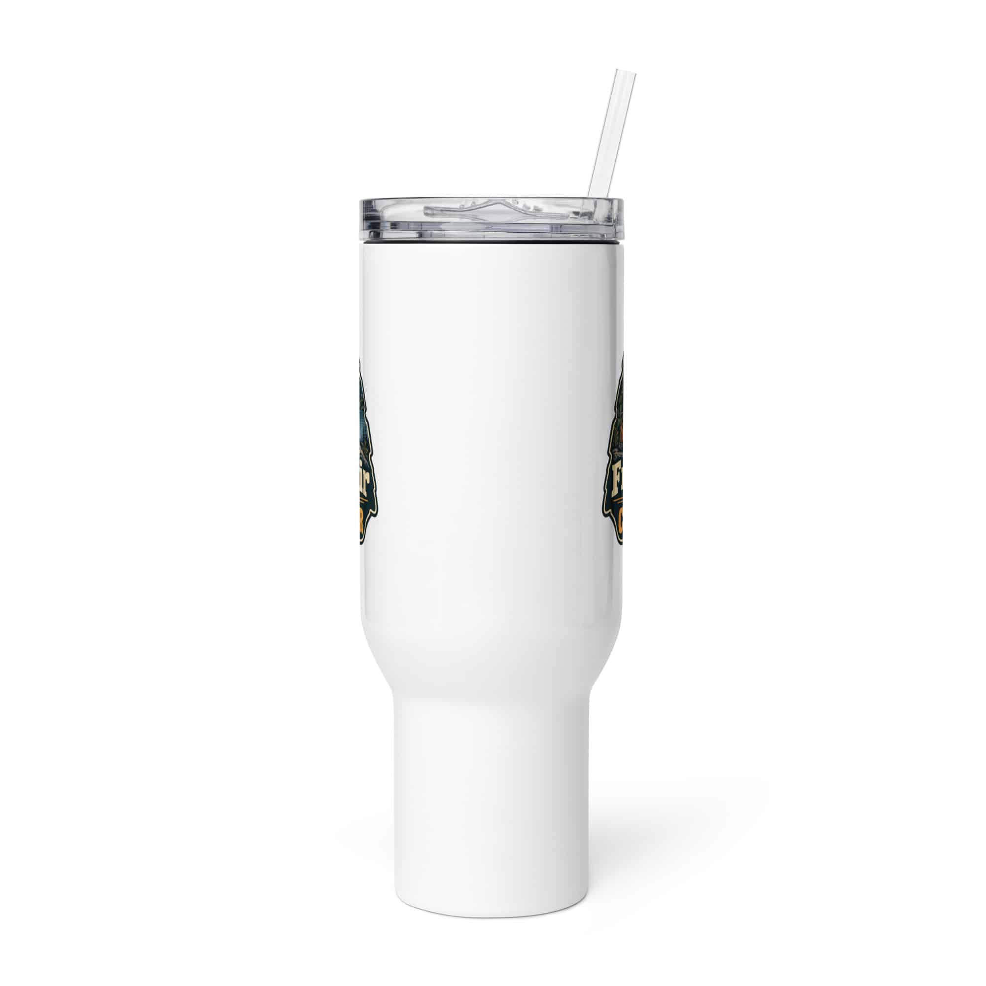 Nature and Adventure Travel Mug: Fresh Air Is on My Calendar, Scenic Shield Badge